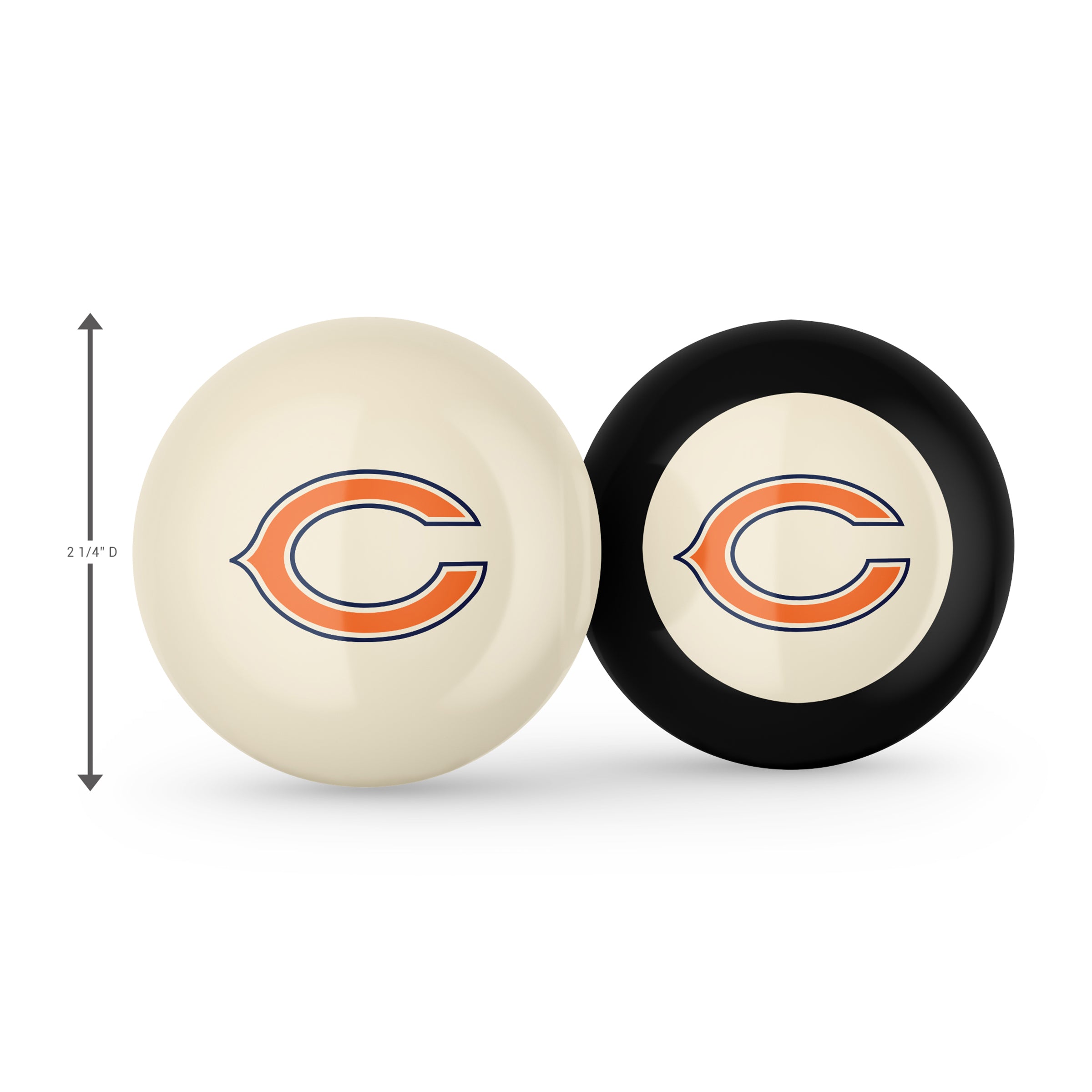 Chicago Bears Logo Cue Ball & 8 Ball