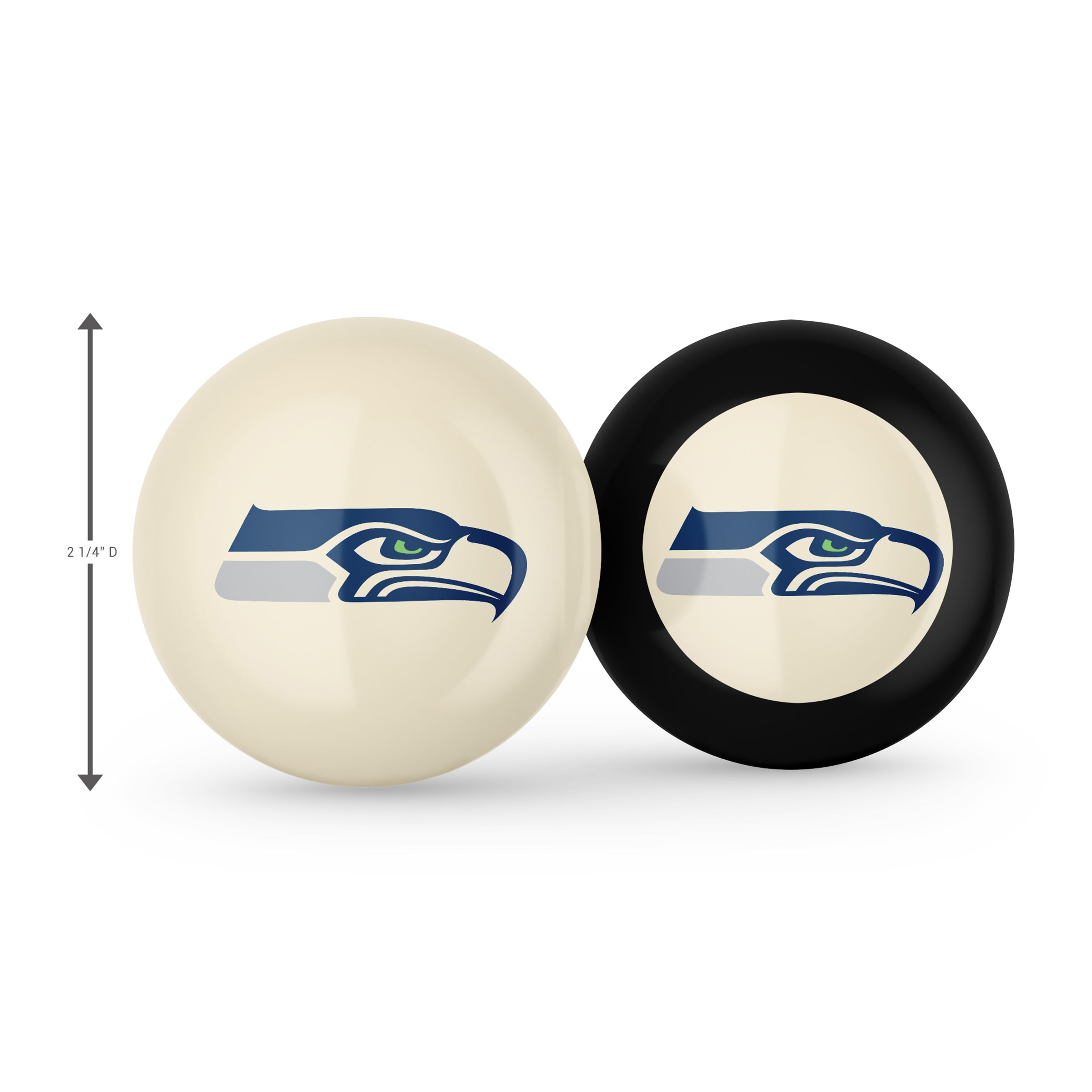 Seattle Seahawks Logo Cue Ball & 8 Ball