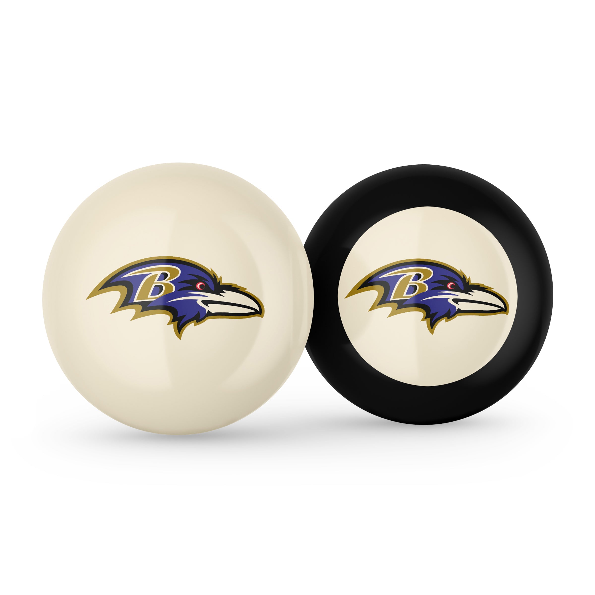 Baltimore Ravens Logo Cue Ball & 8 Ball