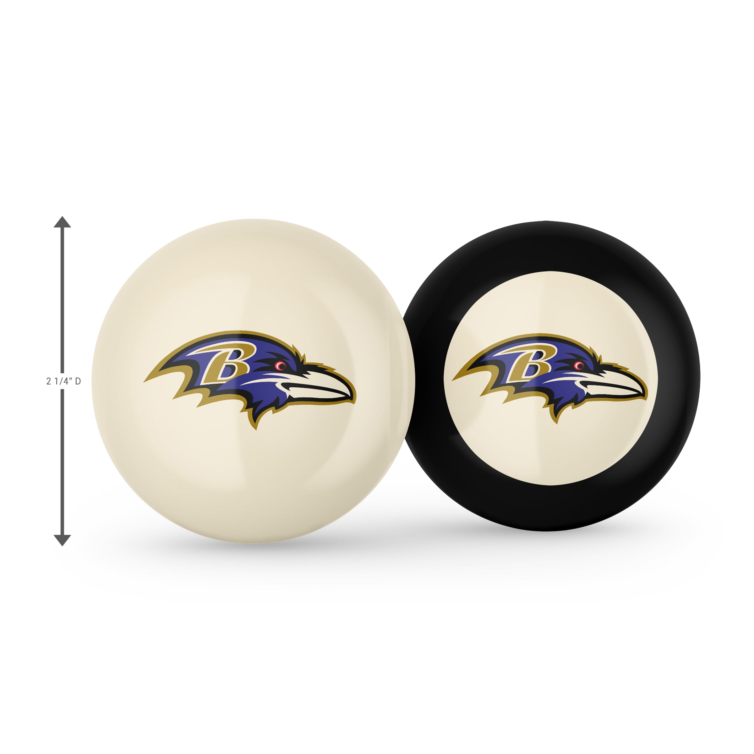 Baltimore Ravens Logo Cue Ball & 8 Ball