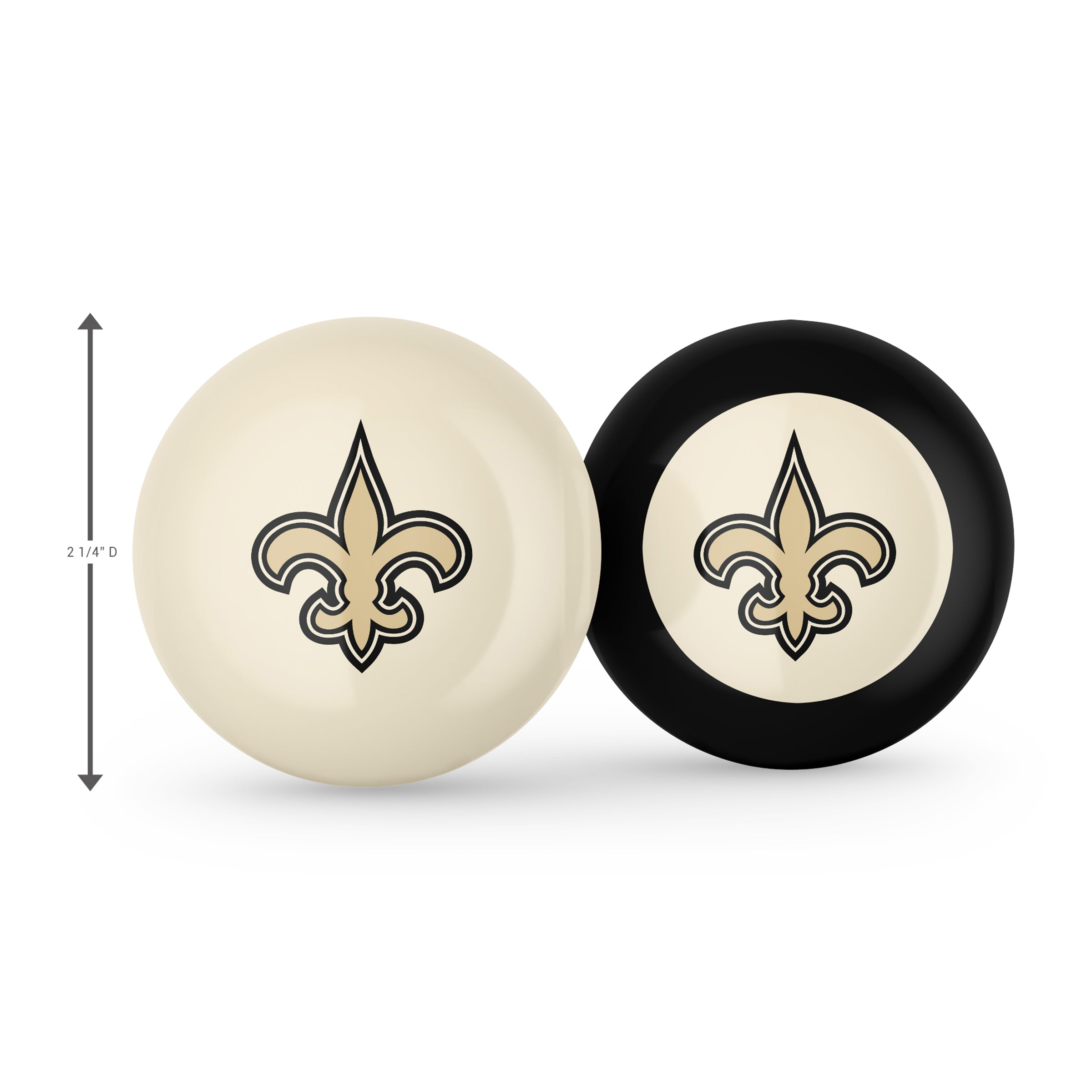 North Orleans Saints Logo Cue Ball & 8 Ball