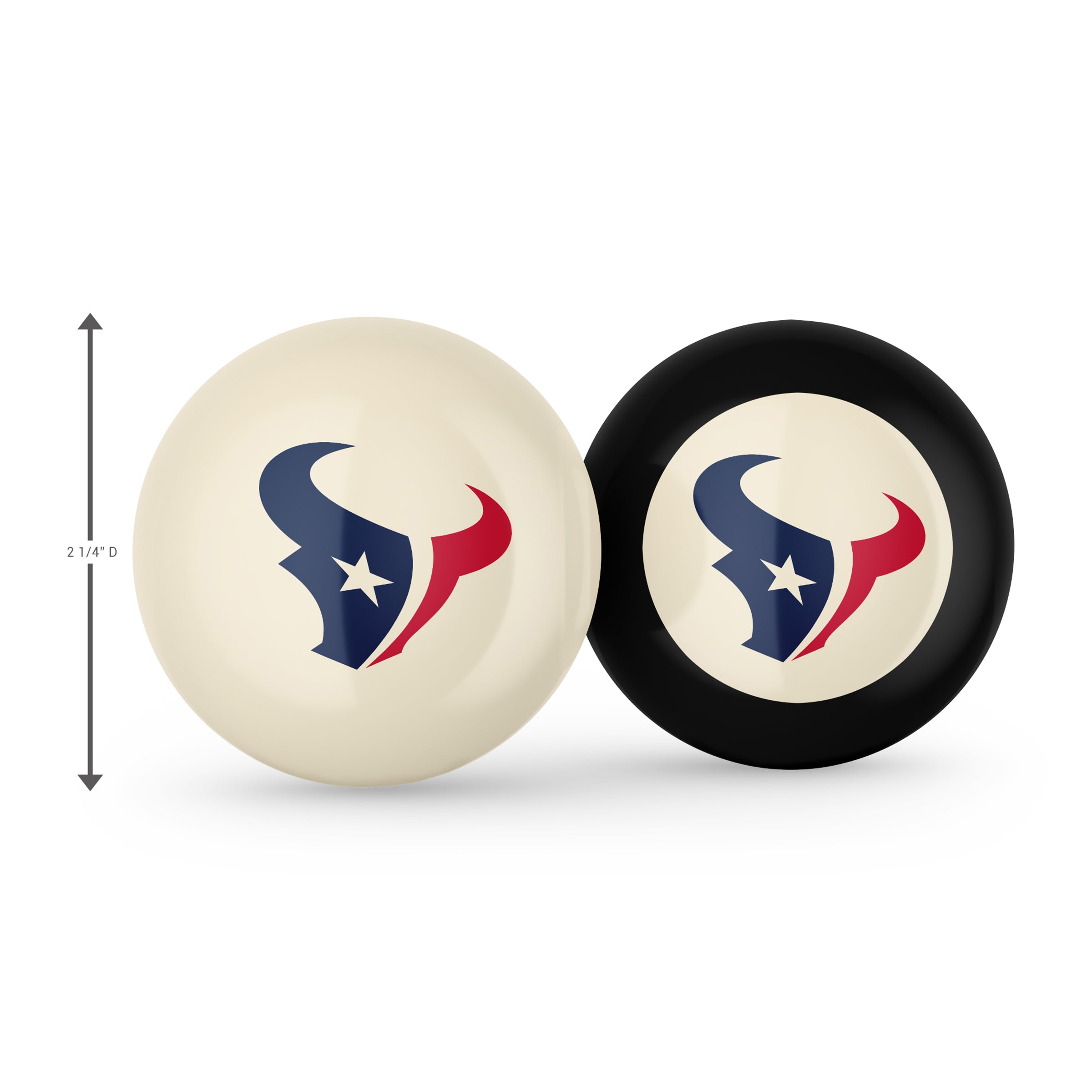 Houston Texans Logo Cue Ball & 8 Ball