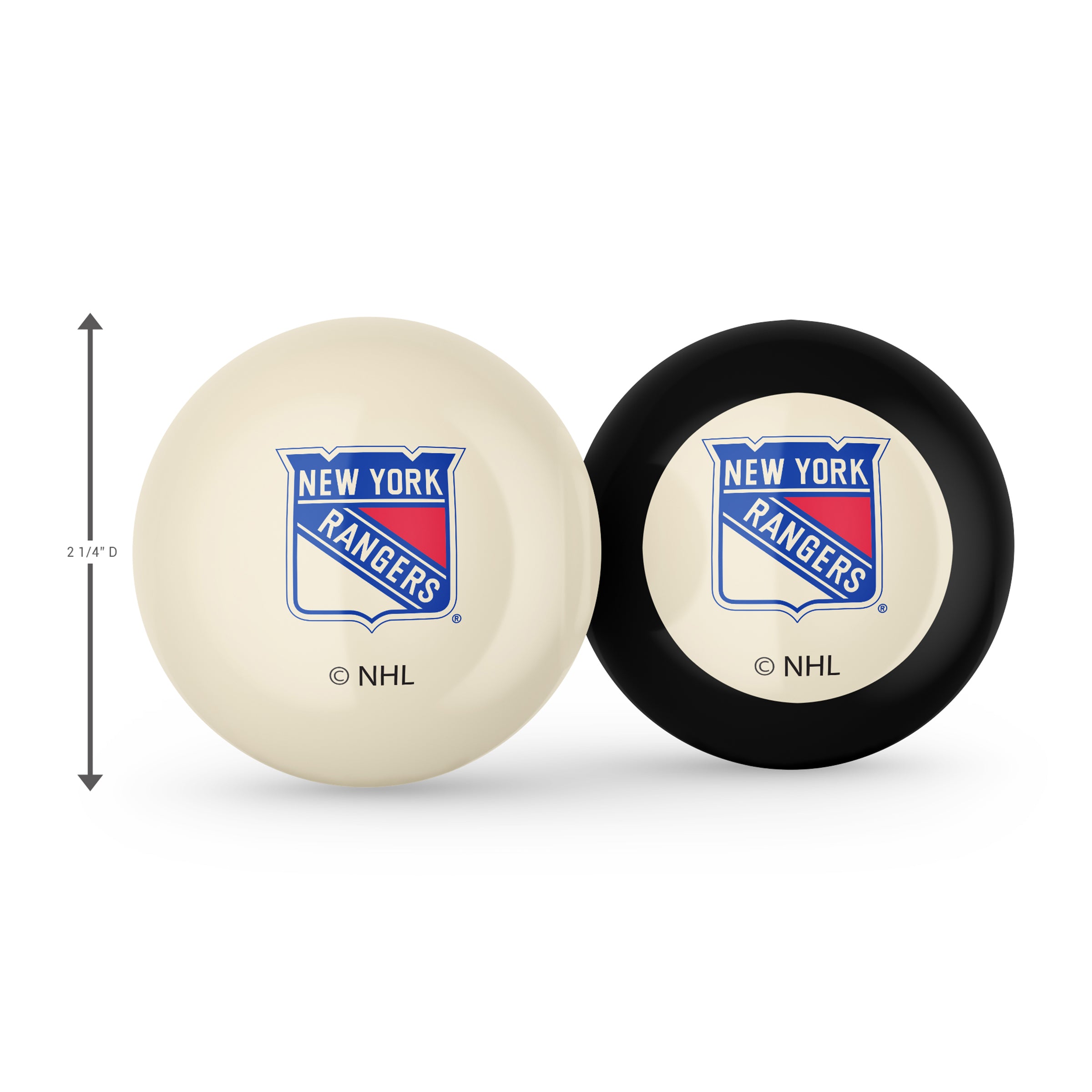 New York Rangers Logo Cue Ball & 8 Ball