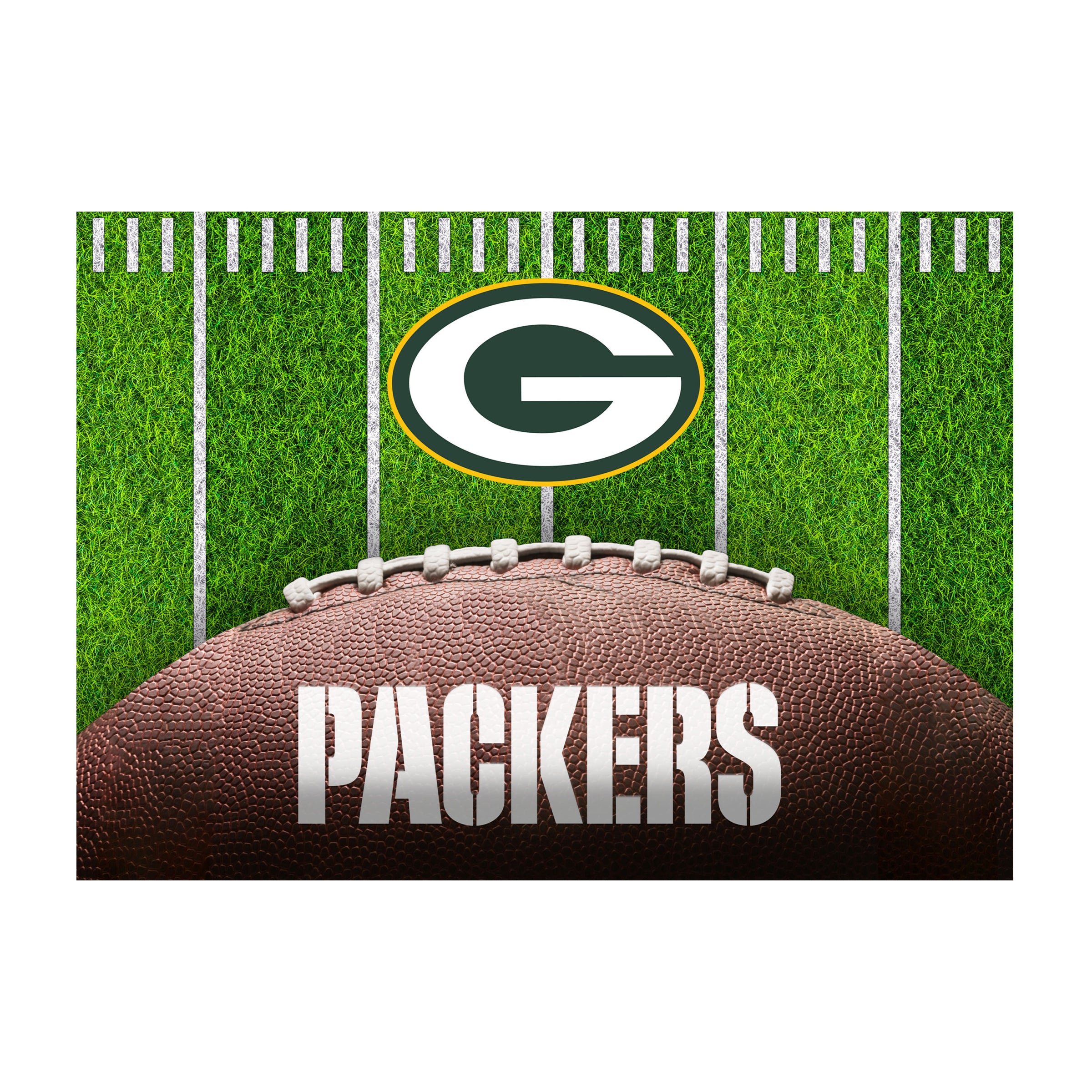 Green Bay Packers 5X7 Football Field  Washable Area Rug