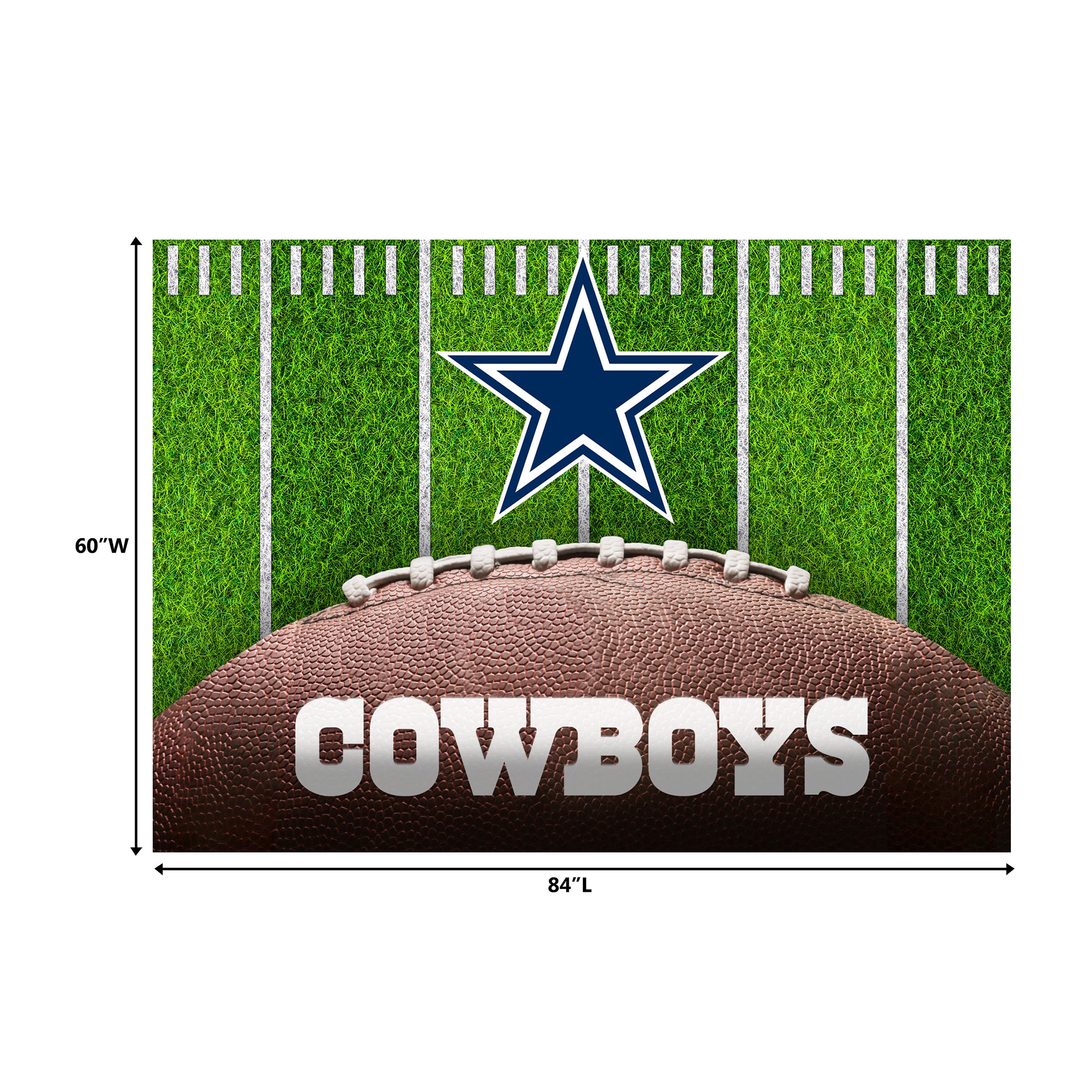 Dallas Cowboys 5x7 Football Field Washable Area Rug