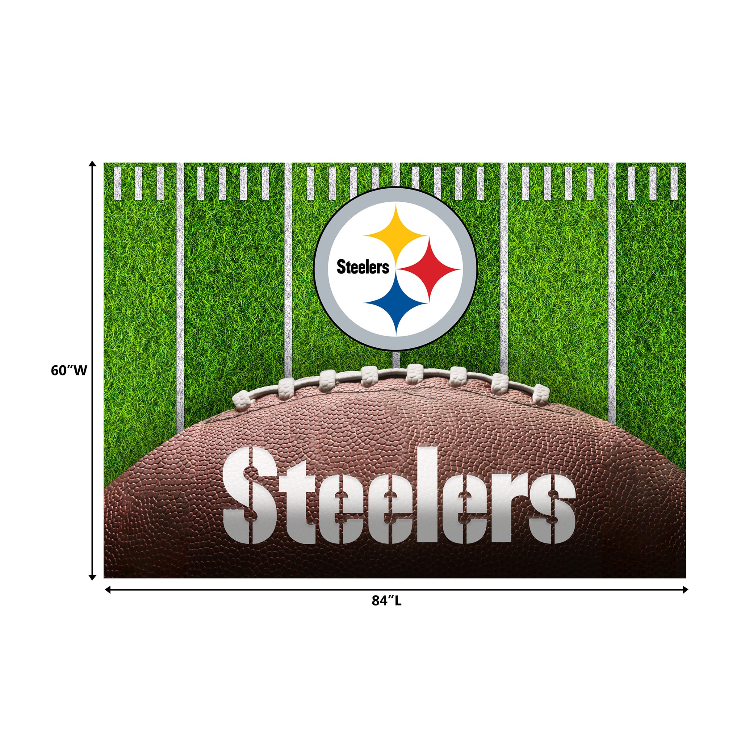 Pittsburgh Steelers 5x7 Football Field Washable Area Rug