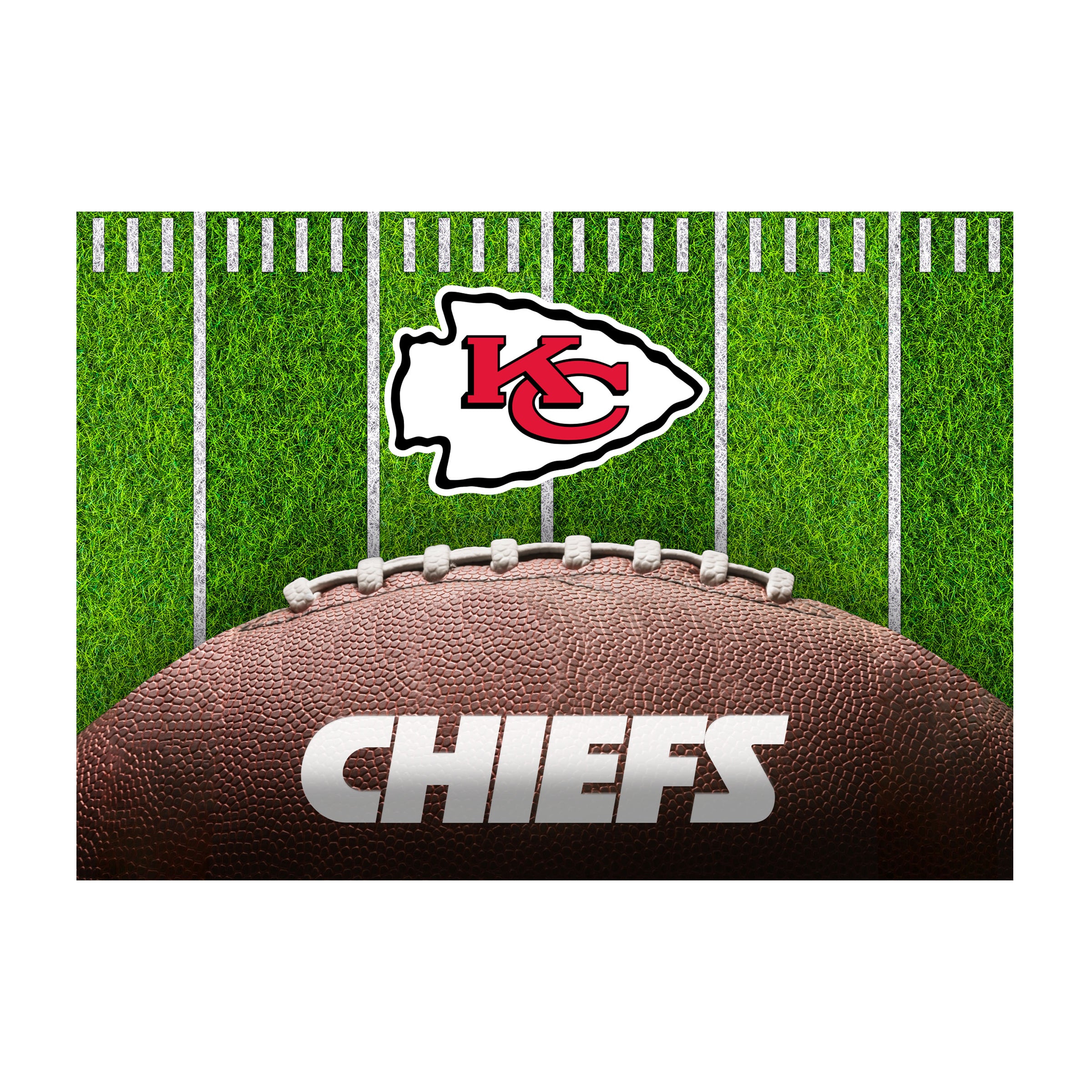 Kansas City Chiefs 5x7 Football Field Washable Area Rug