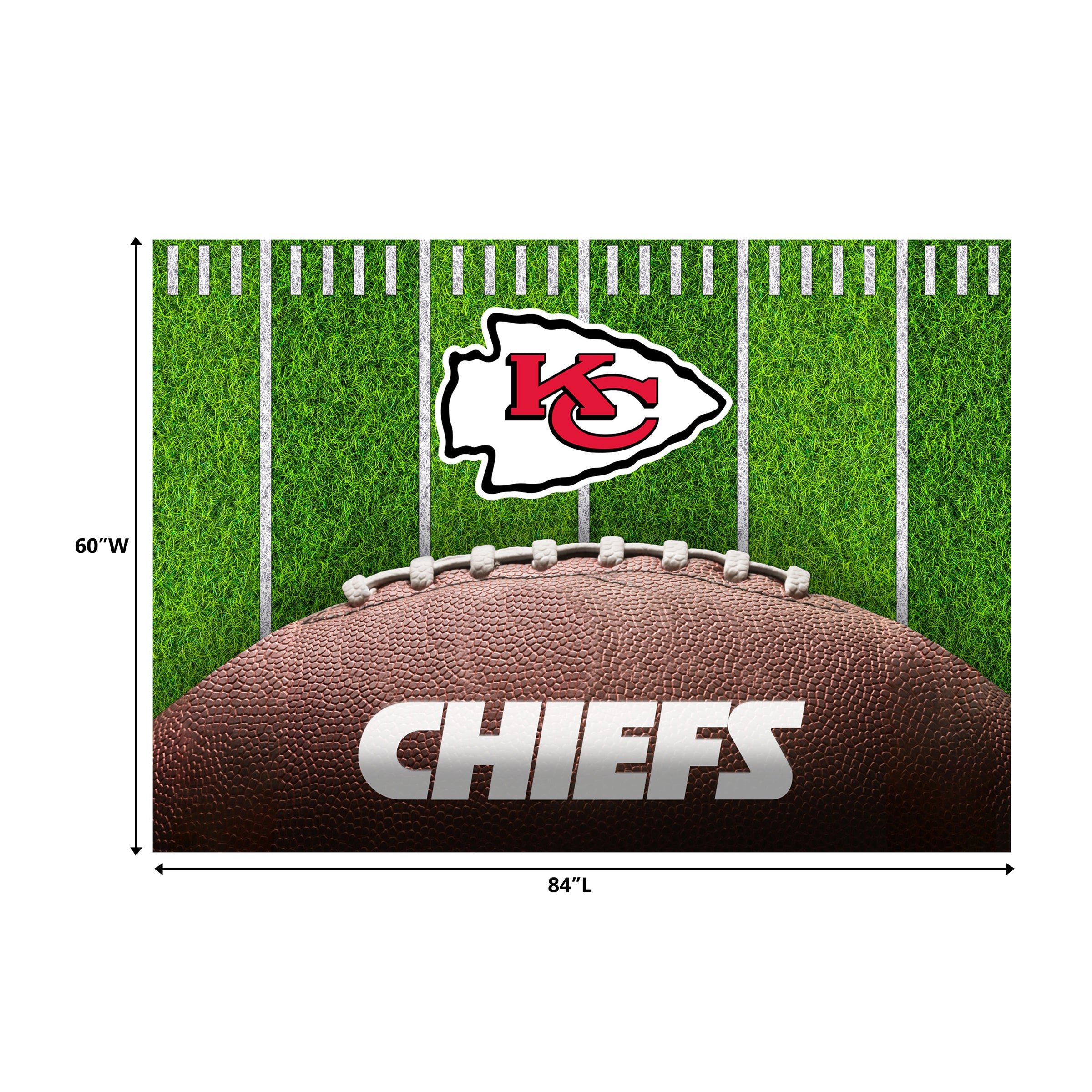 Kansas City Chiefs 5x7 Football Field Washable Area Rug