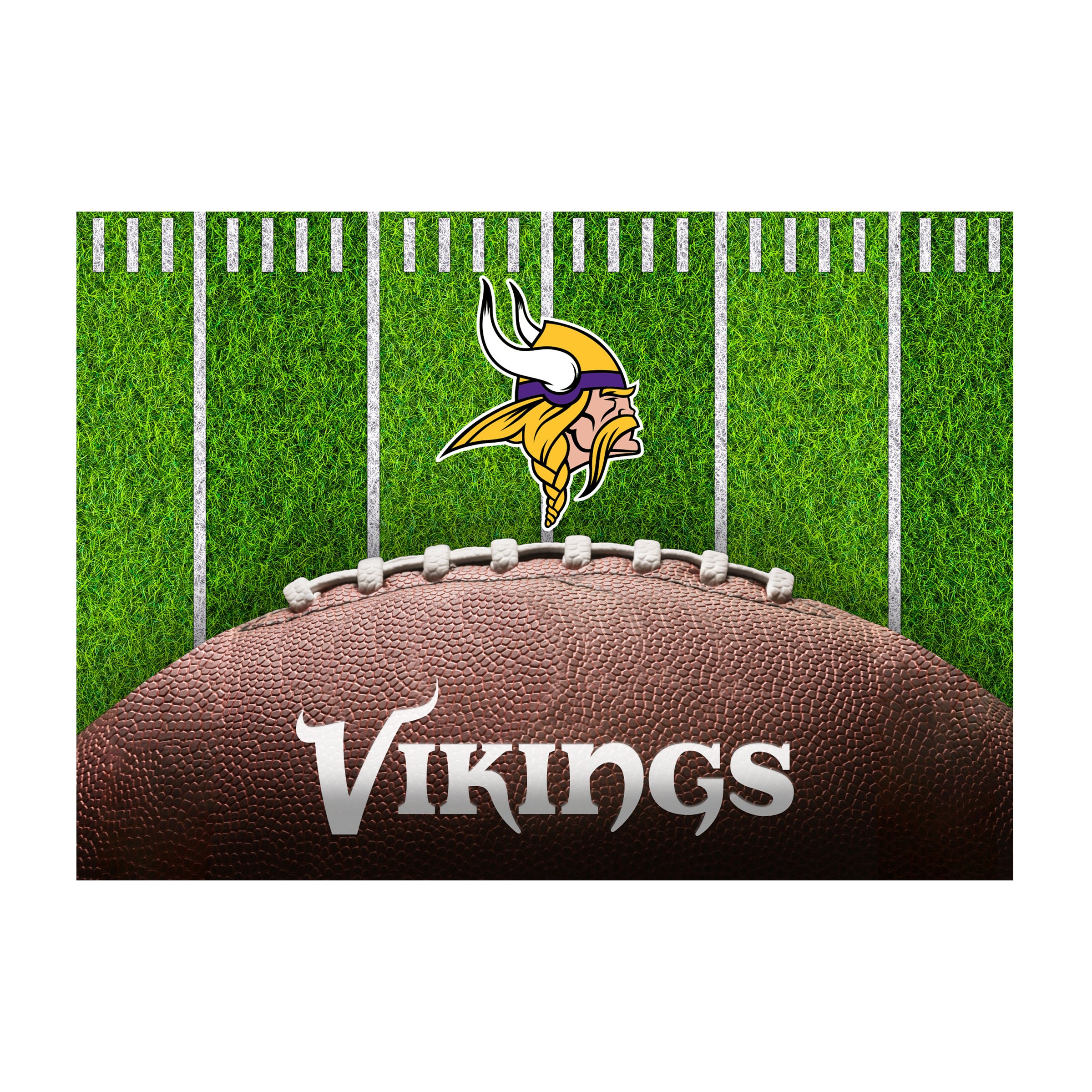 Minnesota Vikings 5x7 Football Field Washable Area Rug