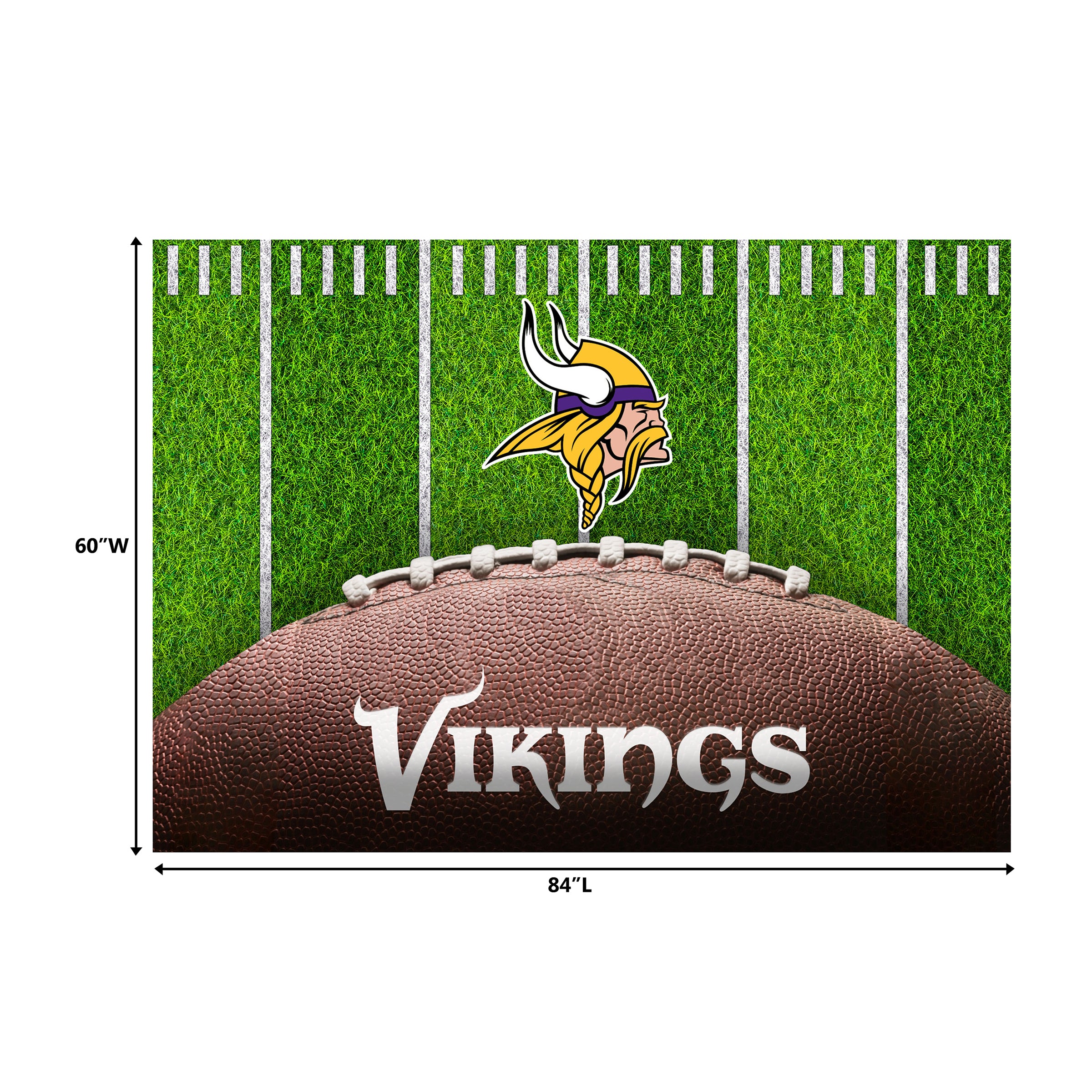 Minnesota Vikings 5x7 Football Field Washable Area Rug