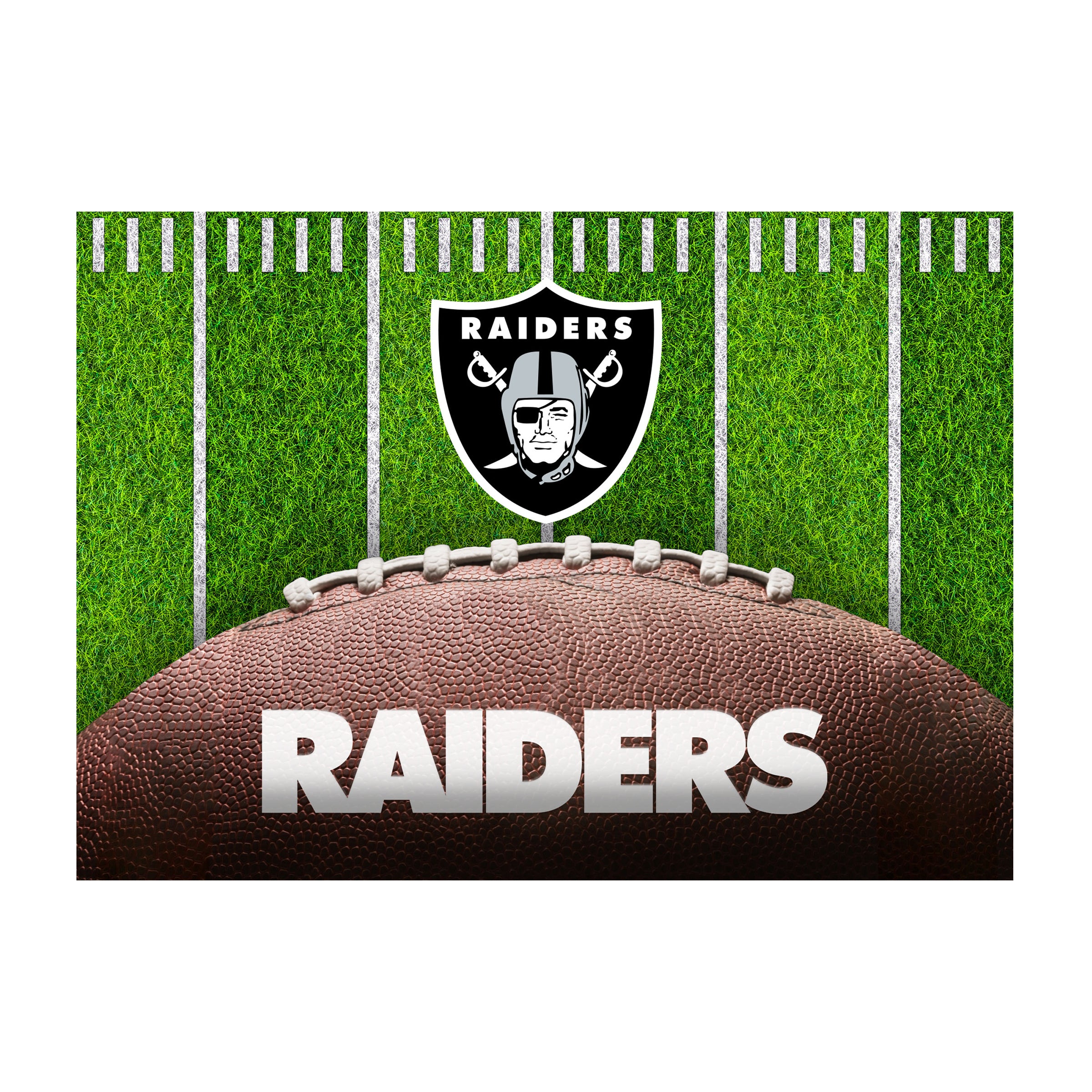 Las Vegas Raiders 5x7 Football Field Washable Area Rug