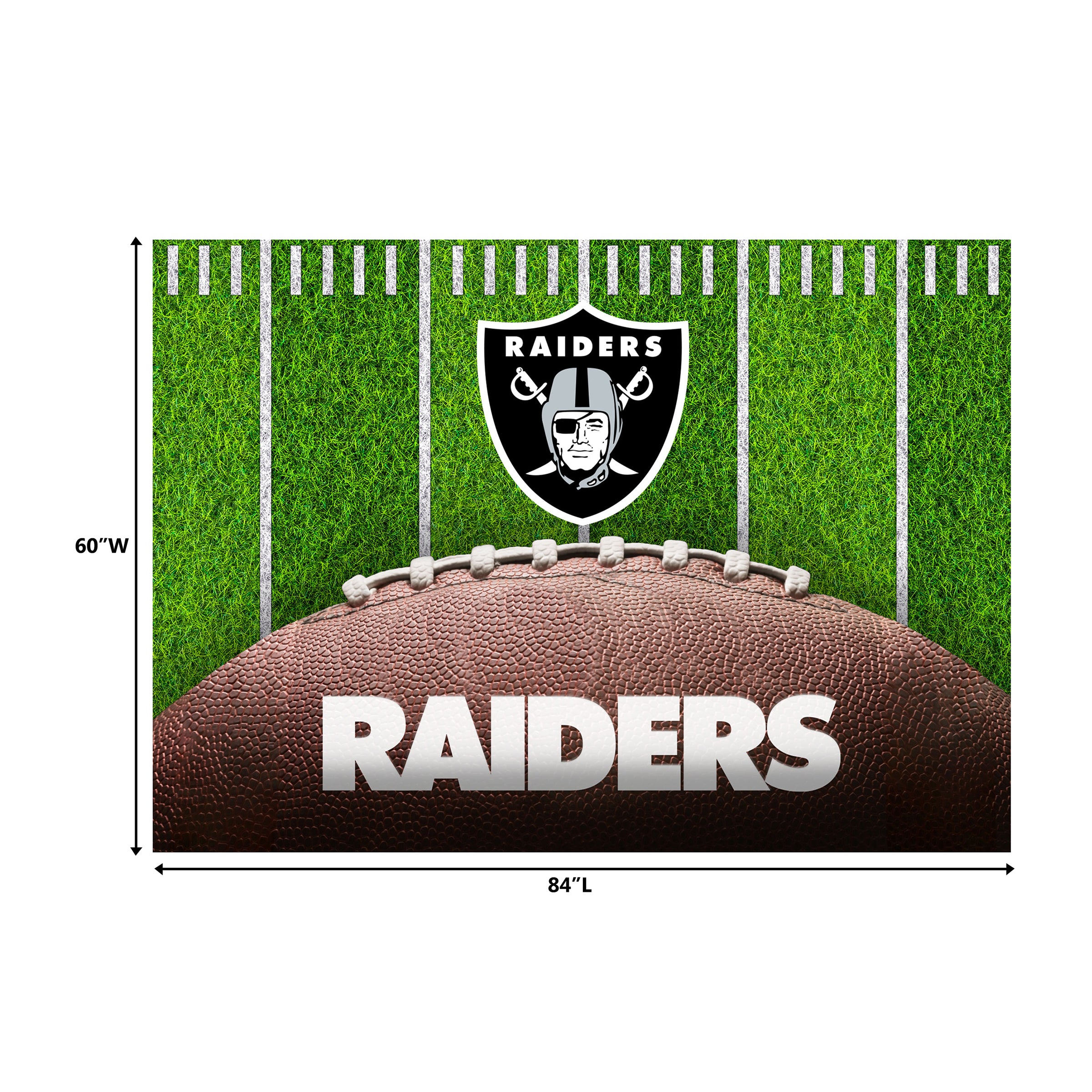 Las Vegas Raiders 5x7 Football Field Washable Area Rug