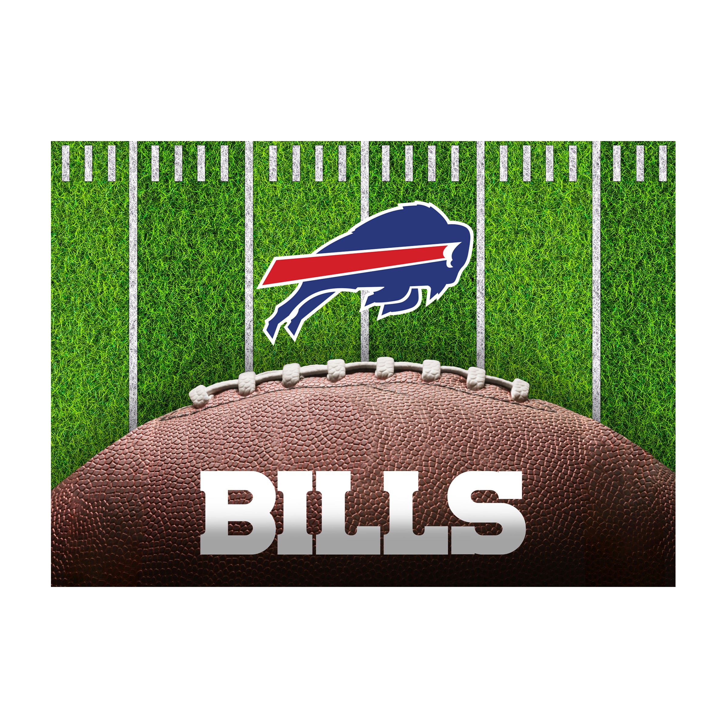 Buffalo Bills 5x7 Football Field Washable Area Rug