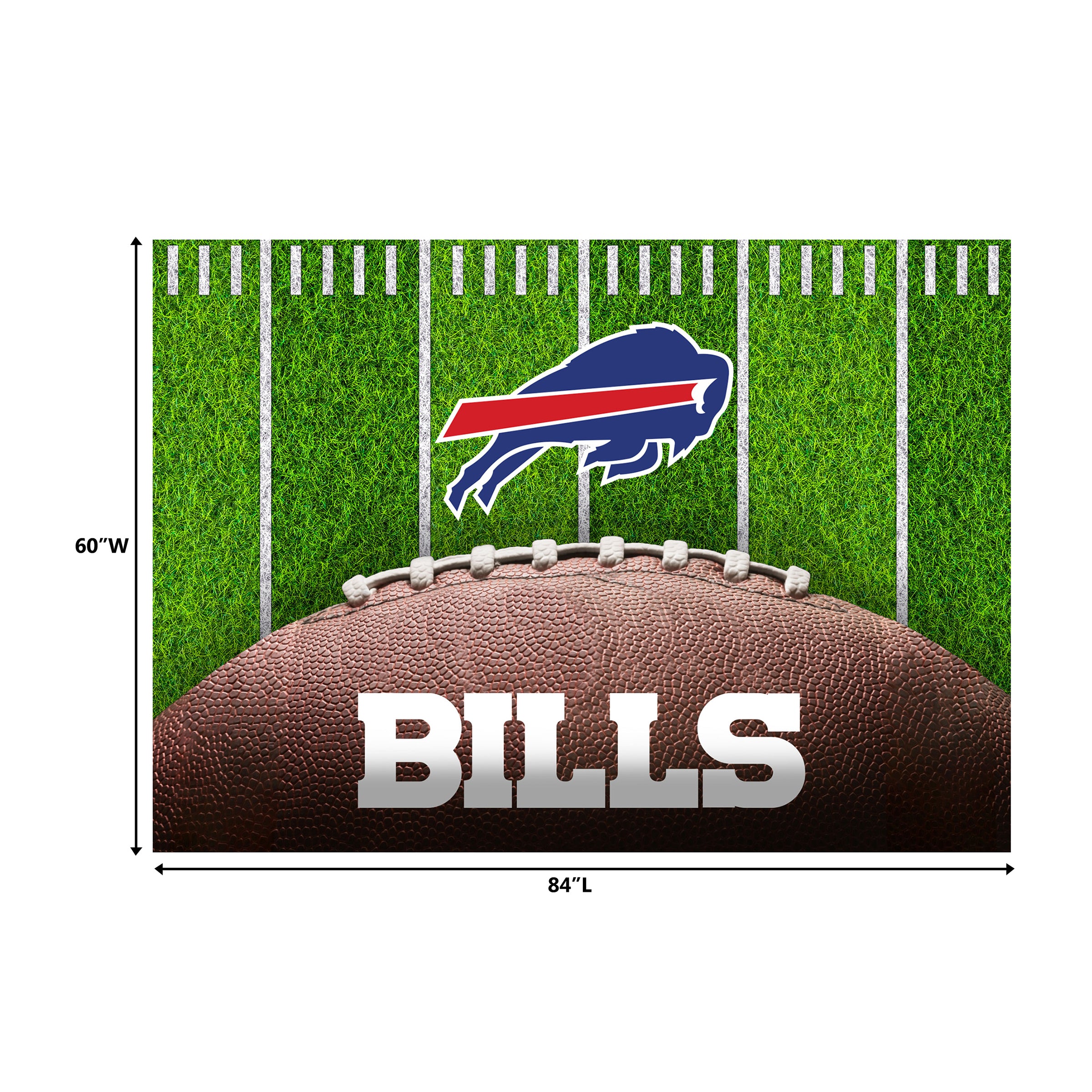 Buffalo Bills 5x7 Football Field Washable Area Rug