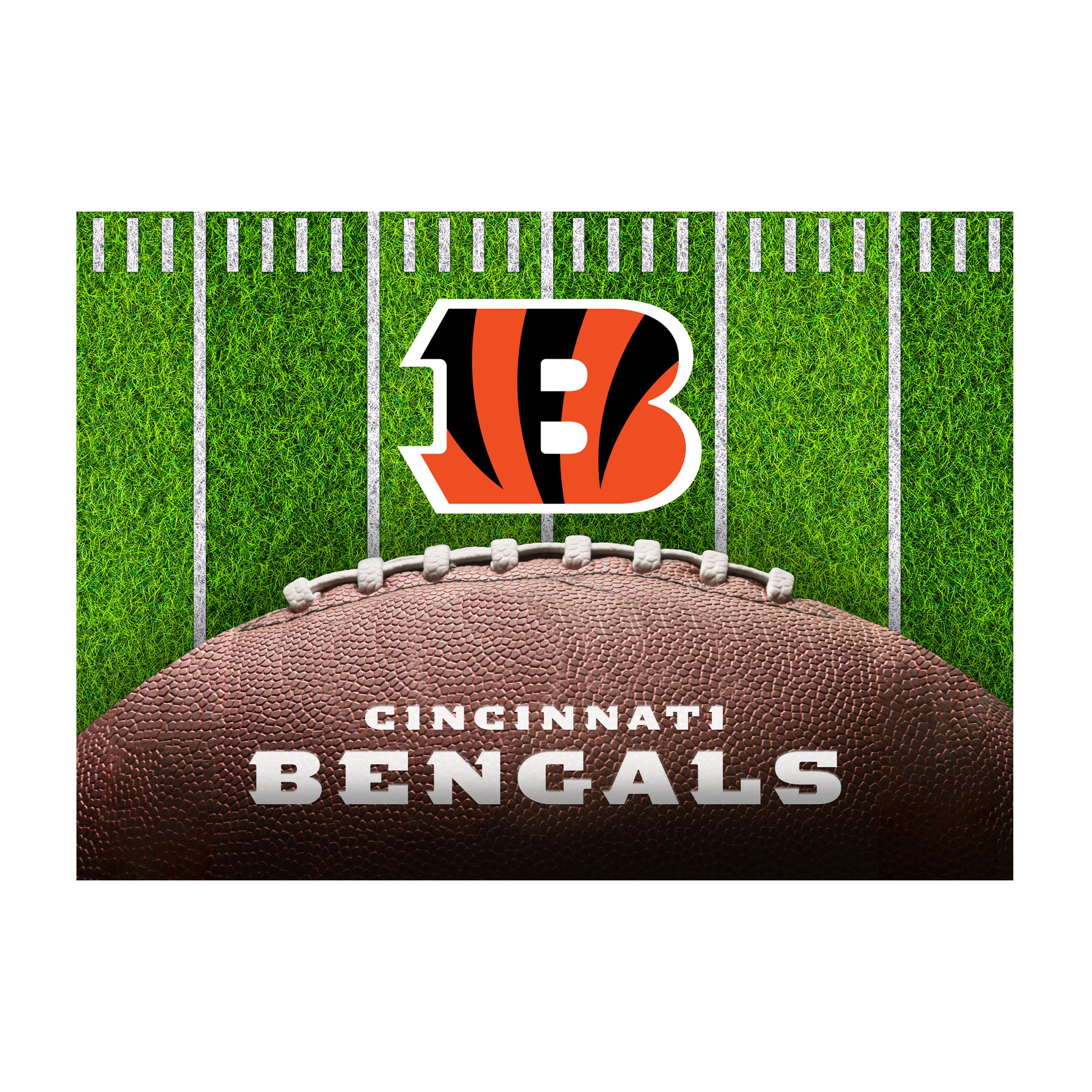 Cincinnati Bengals 5x7 Football Field Washable Area Rug