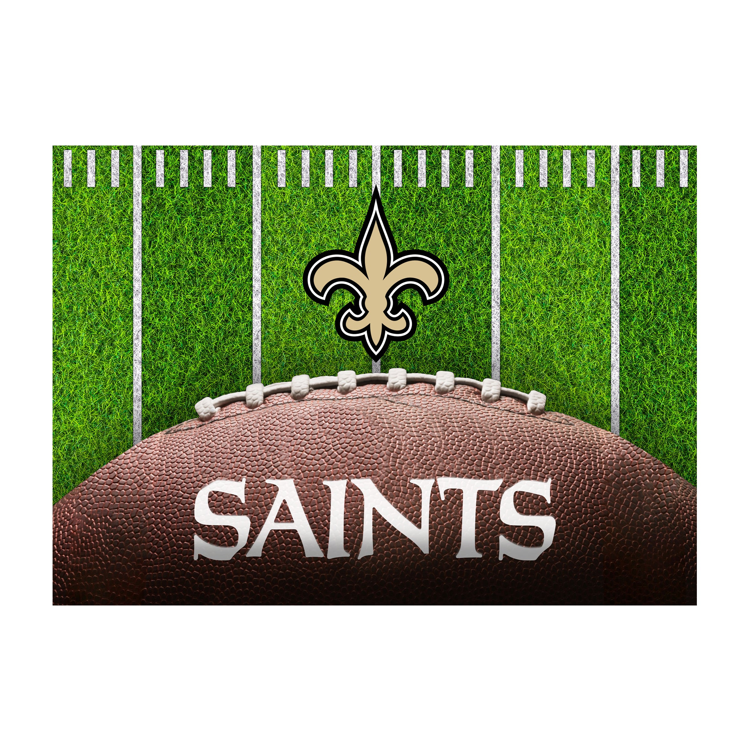 New Orleans Saints 5x7 Football Field Washable Area Rug