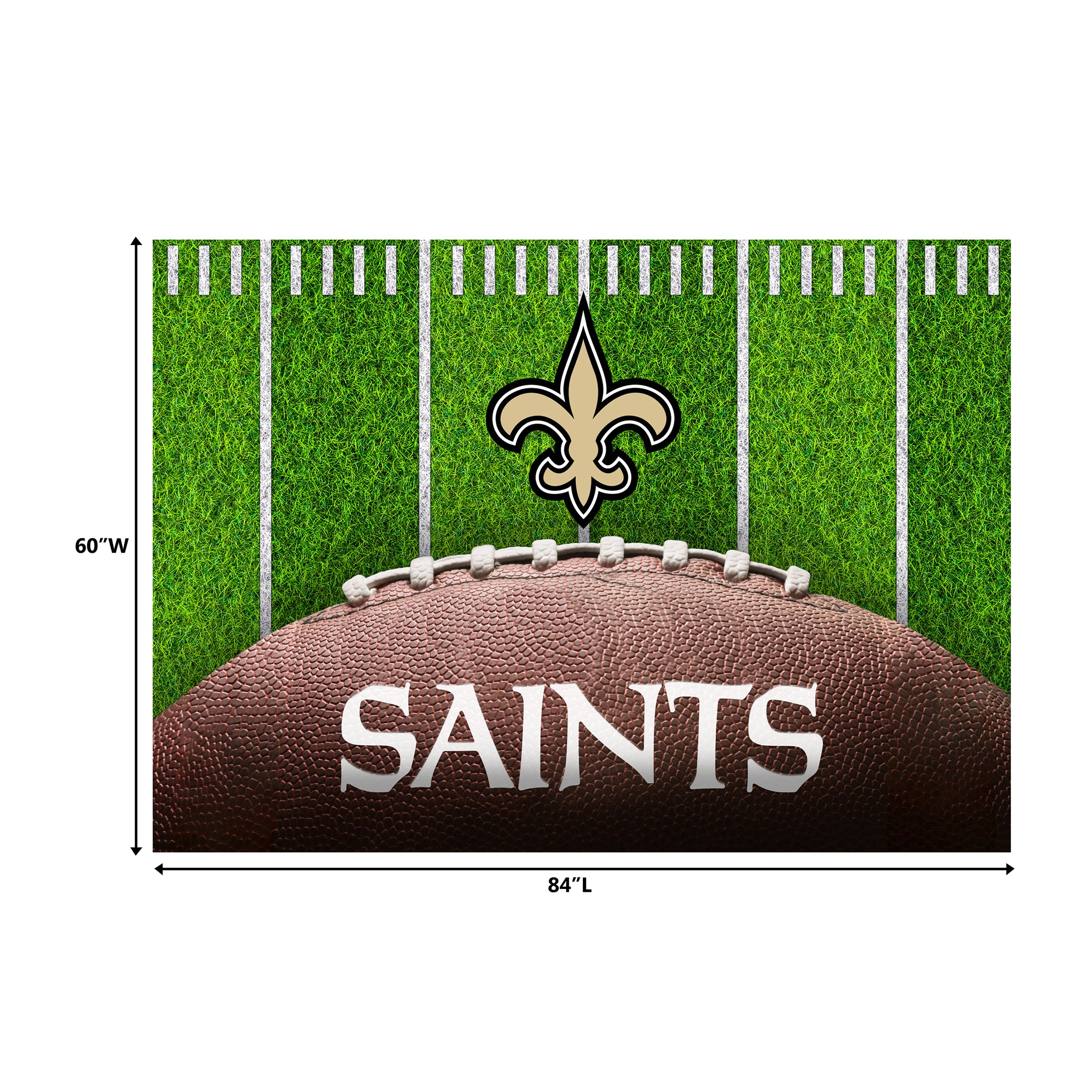 New Orleans Saints 5x7 Football Field Washable Area Rug