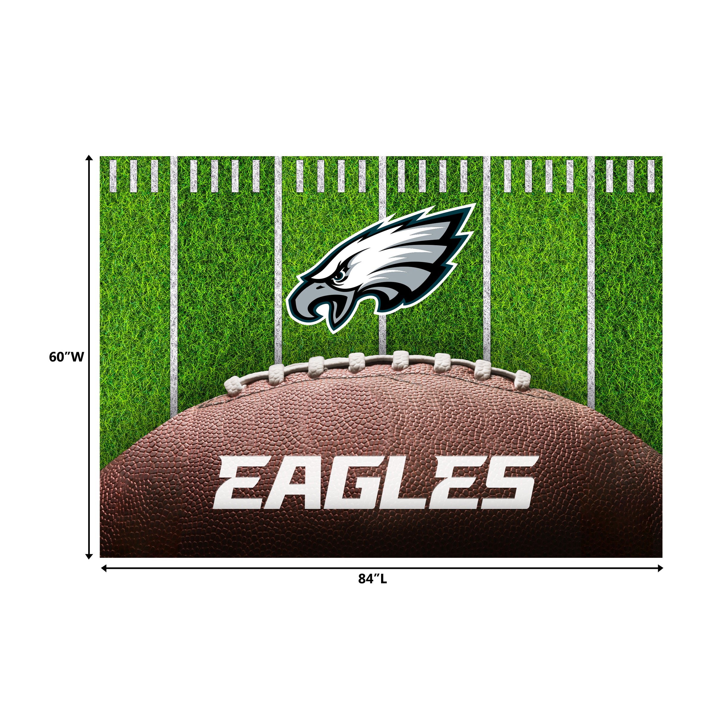 Philadelphia Eagles 5x7 Football Field Washable Area Rug