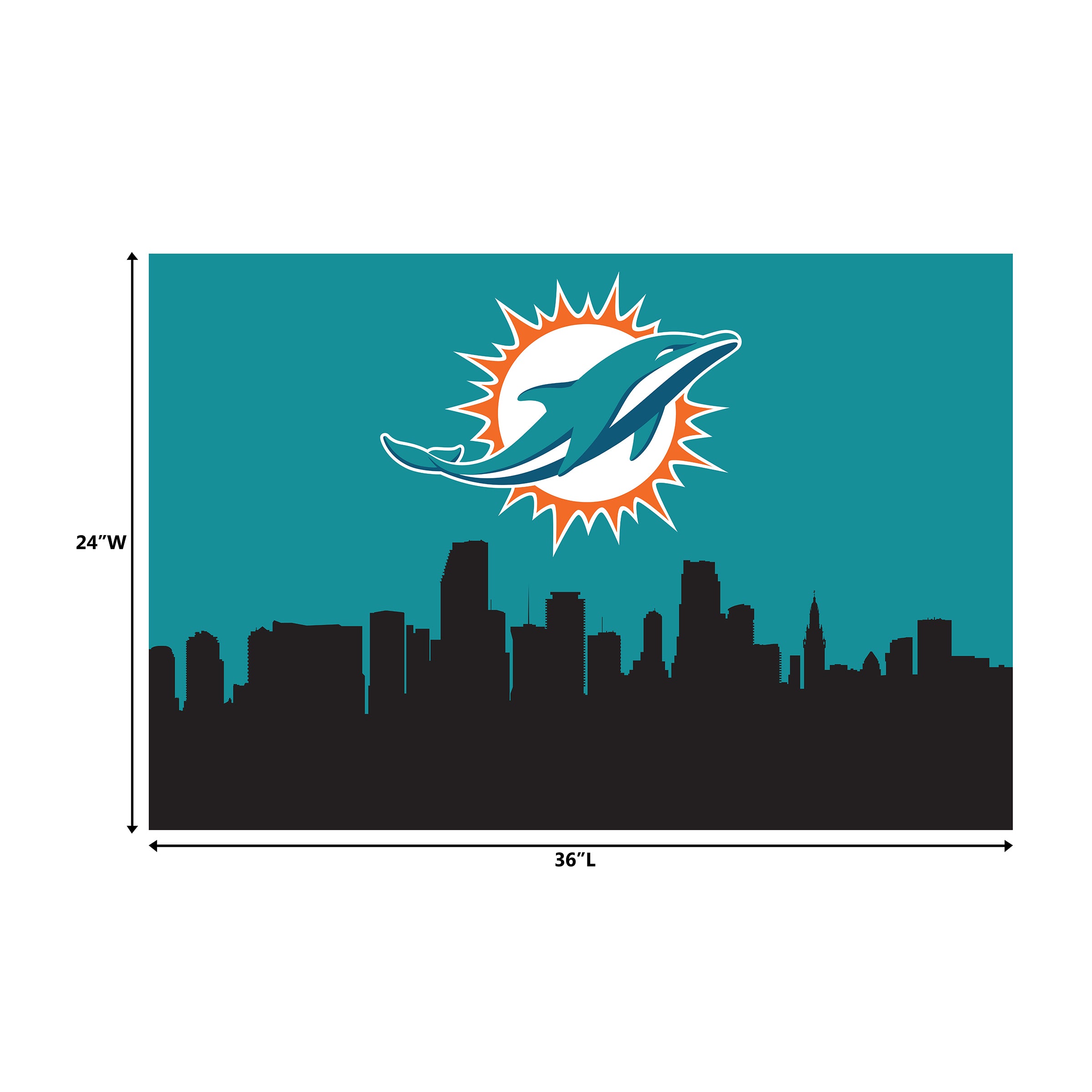 Miami Dolphins 2x3 Hometown Washable Area Rug