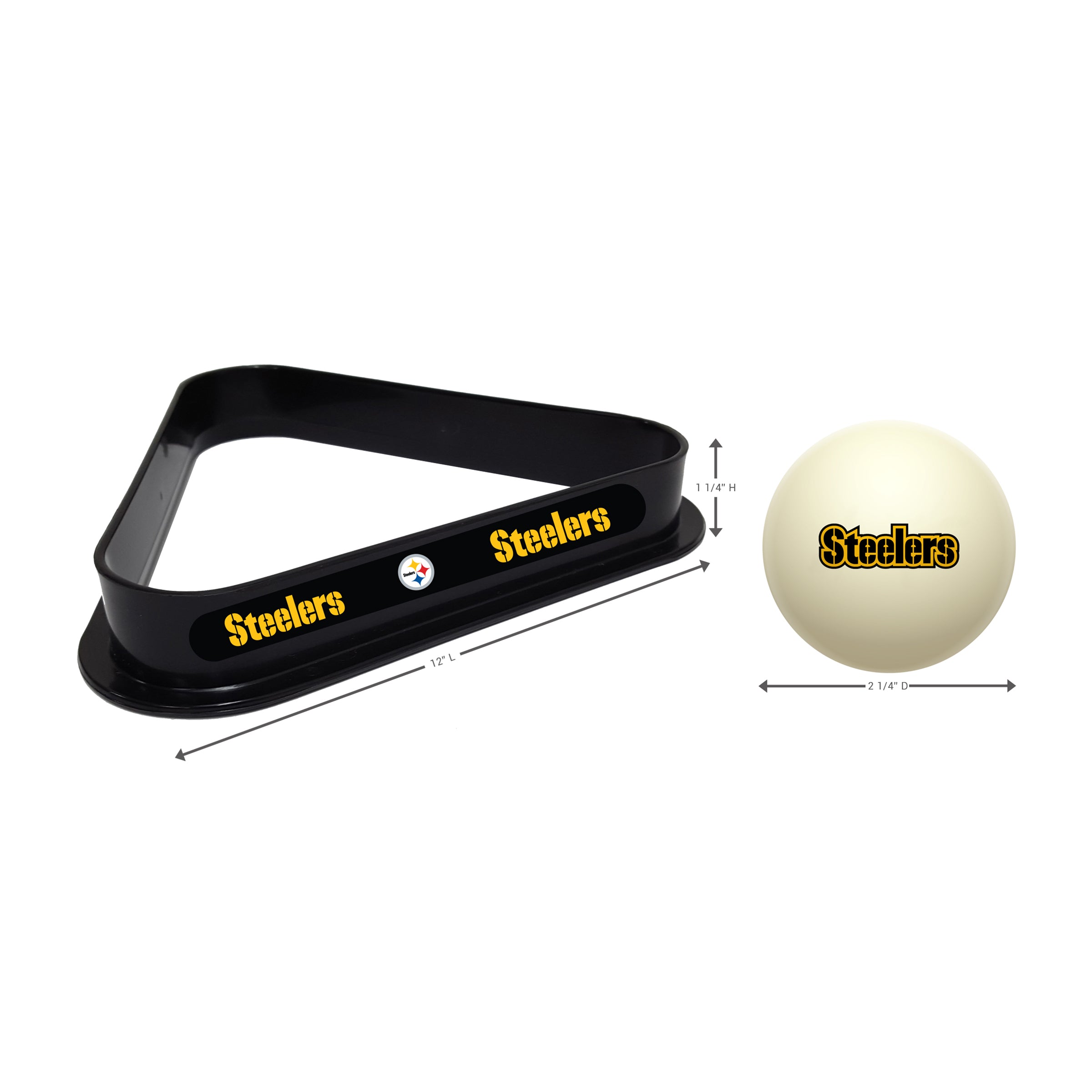 Pittsburgh Steelers Cue Ball & Ball Rack Set