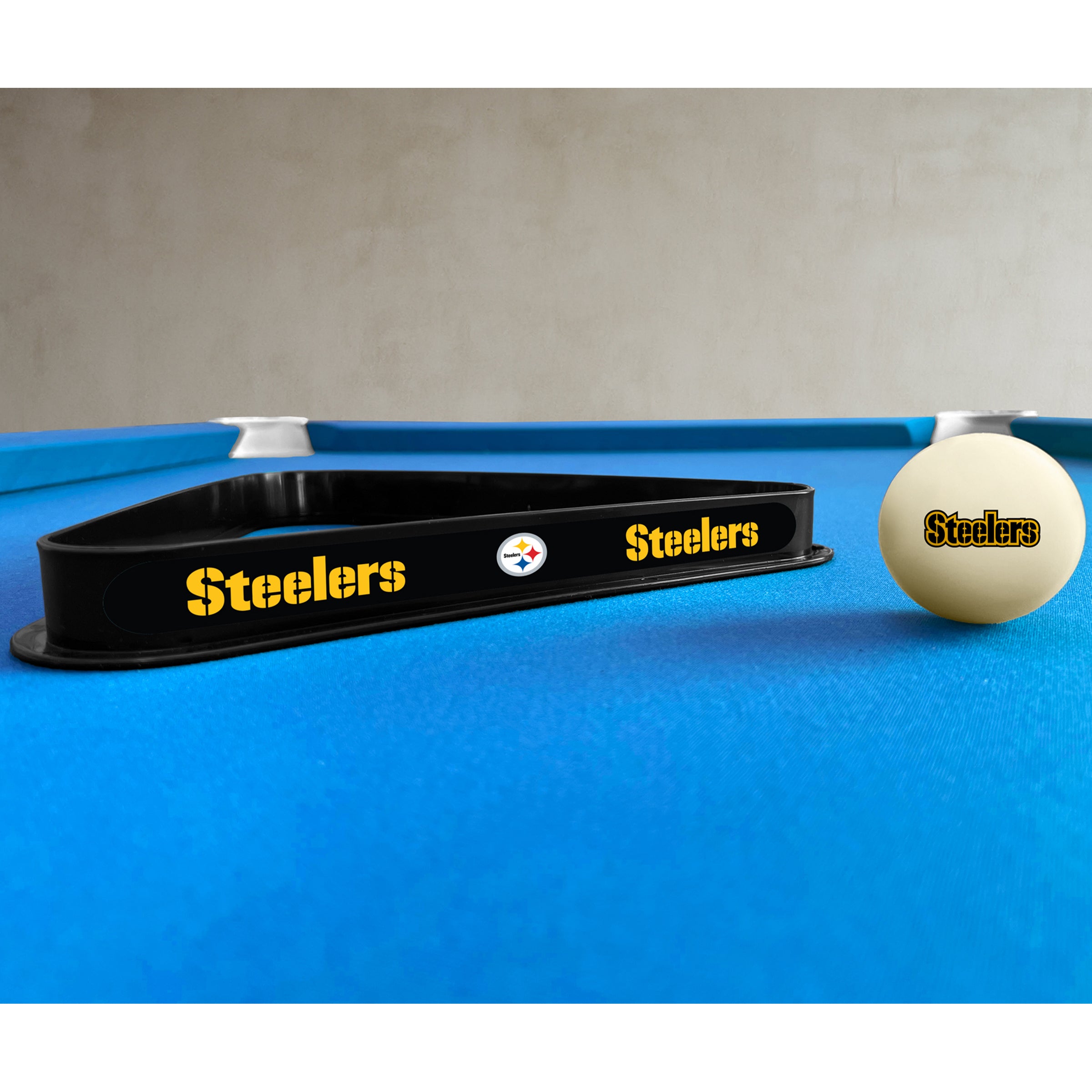 Pittsburgh Steelers Cue Ball & Ball Rack Set