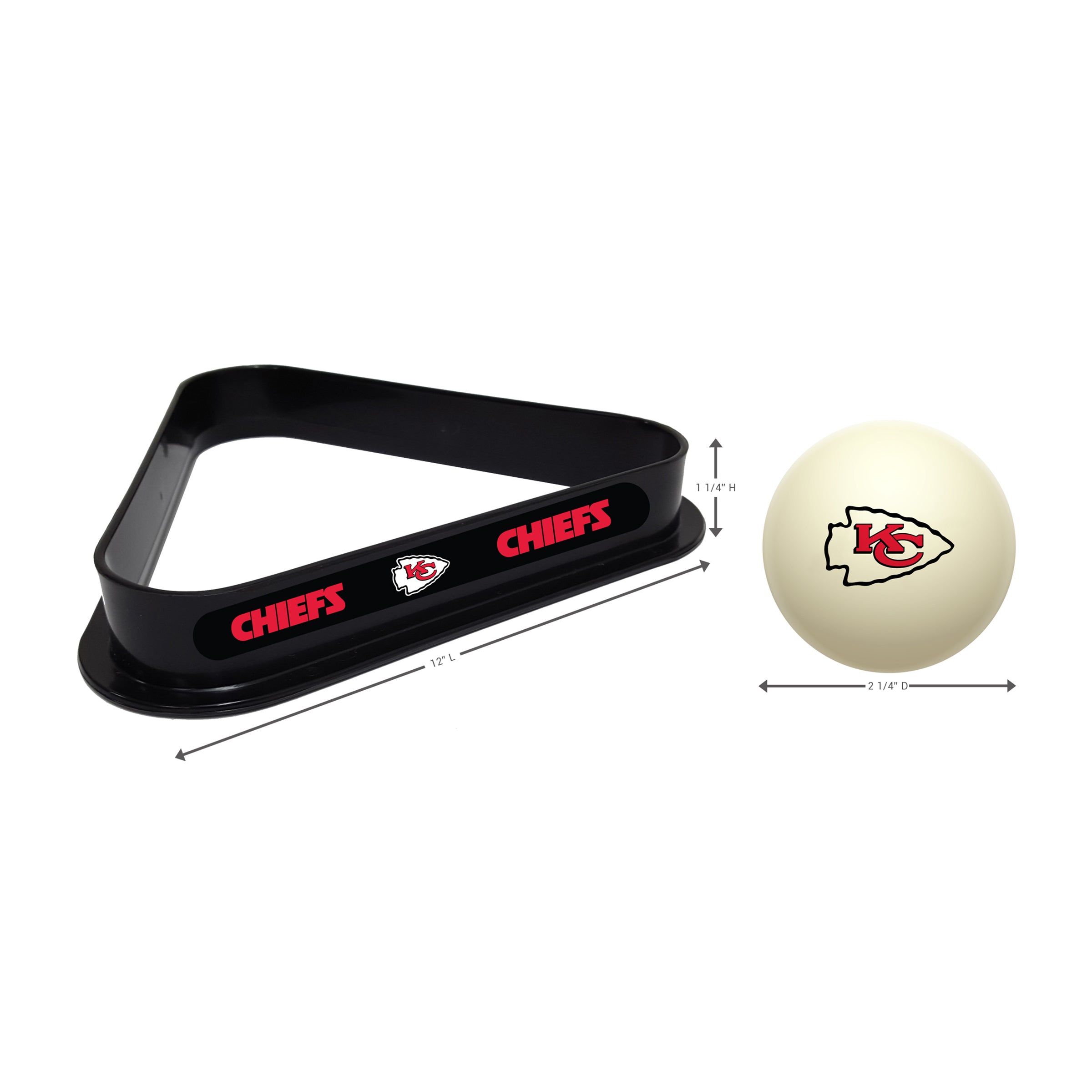 Kansas City Chiefs Cue Ball & Ball Rack