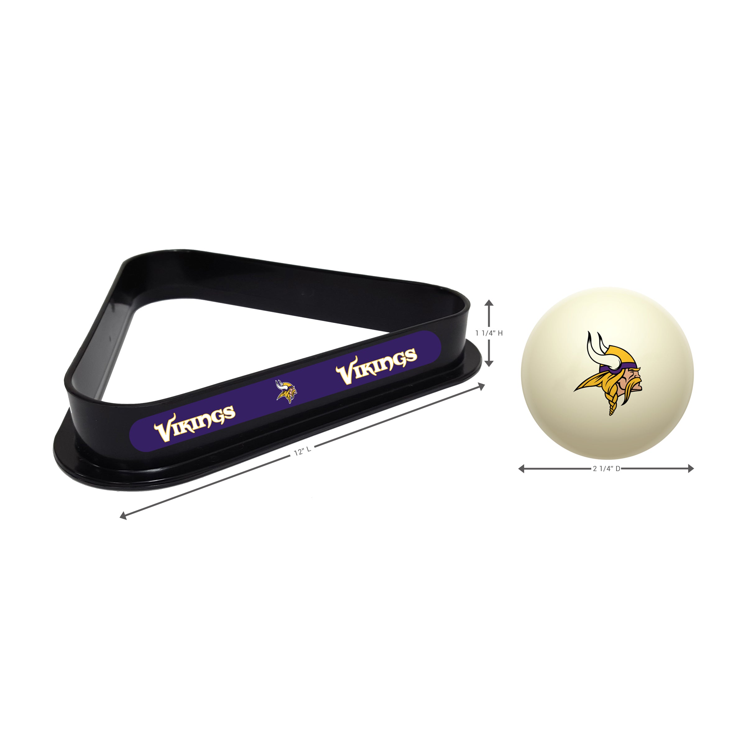 Minnesota Vikings Cue Ball & Ball Rack