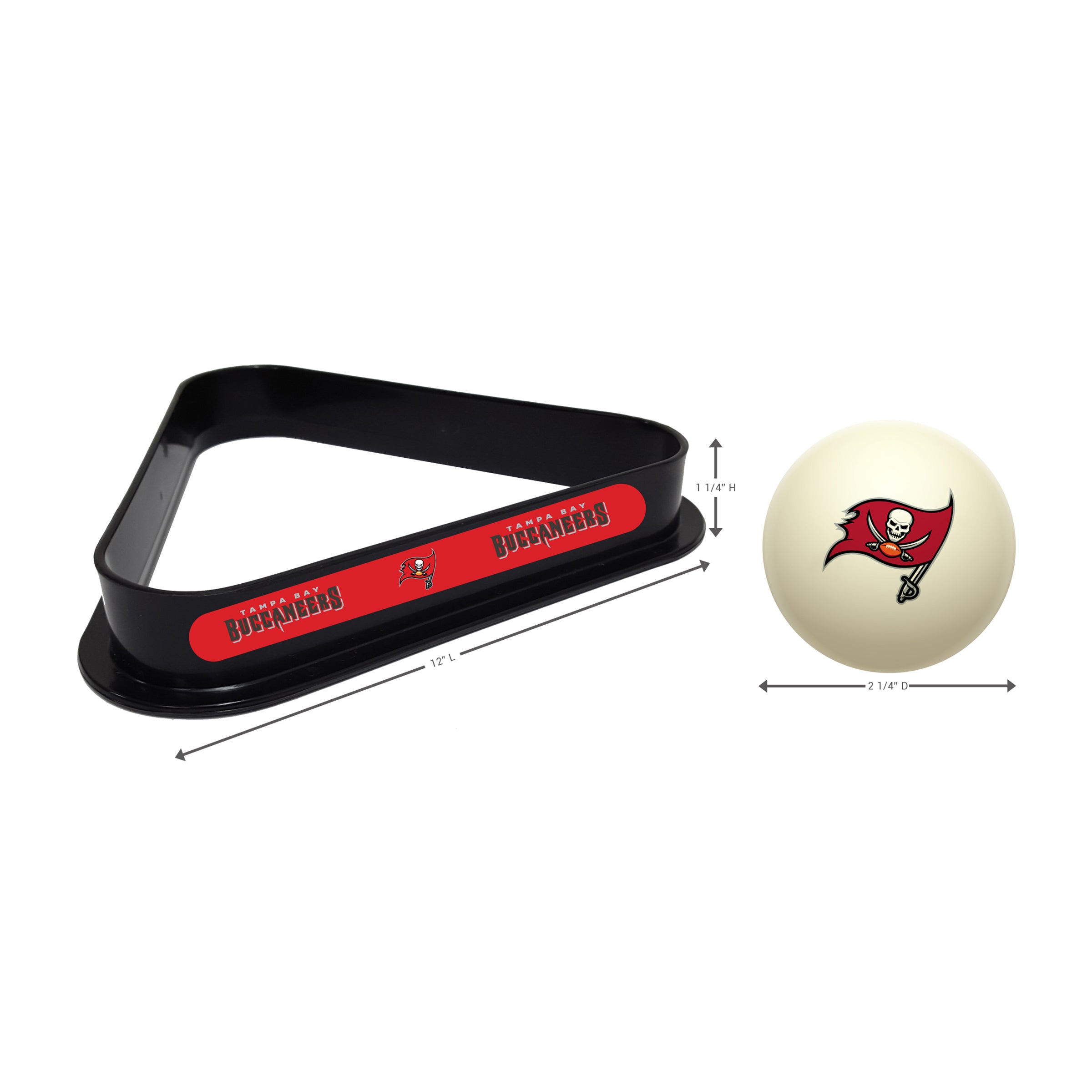 Tampa Bay Buccaneers Cue Ball & Ball Rack