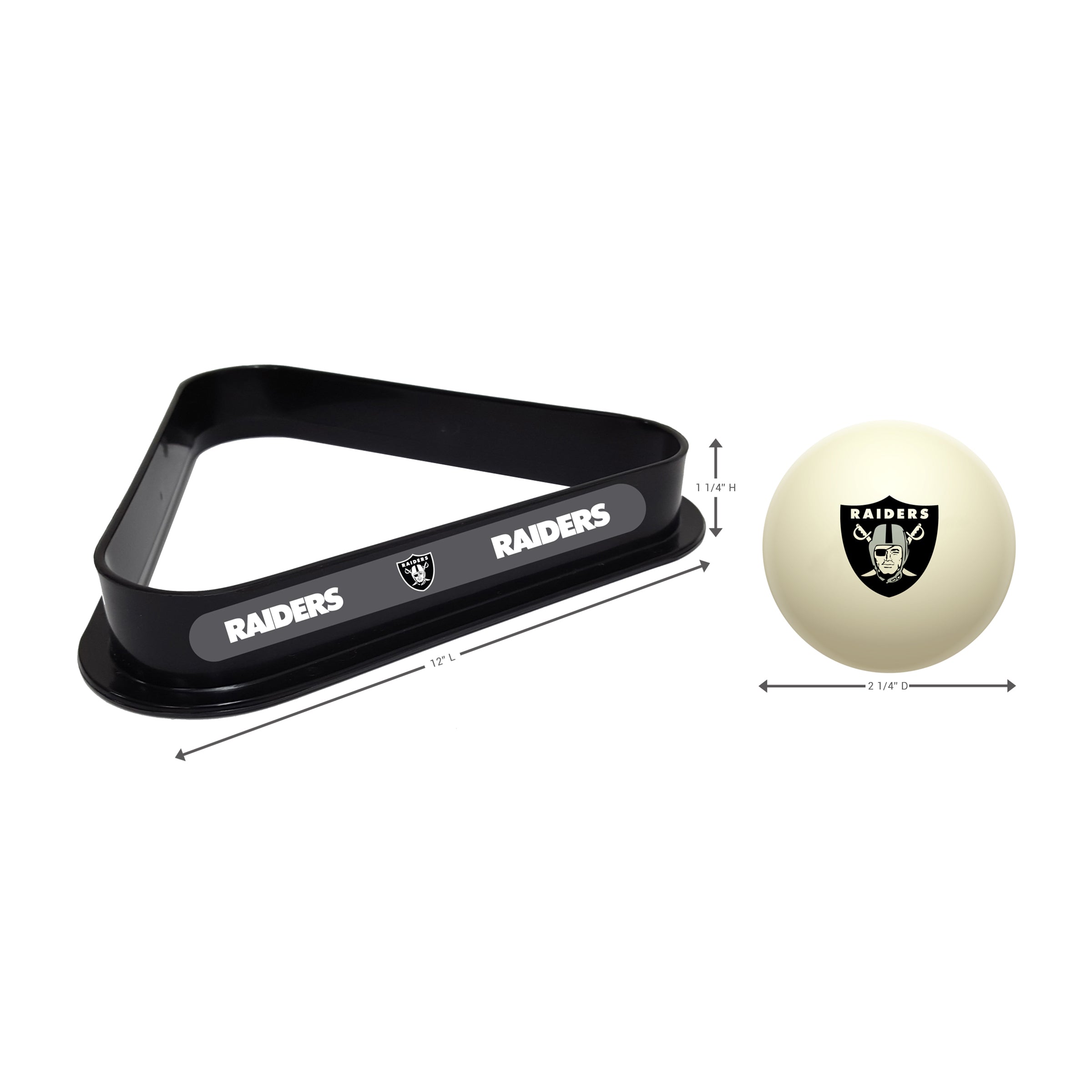 Las Vegas Raiders Cue Ball & Ball Rack