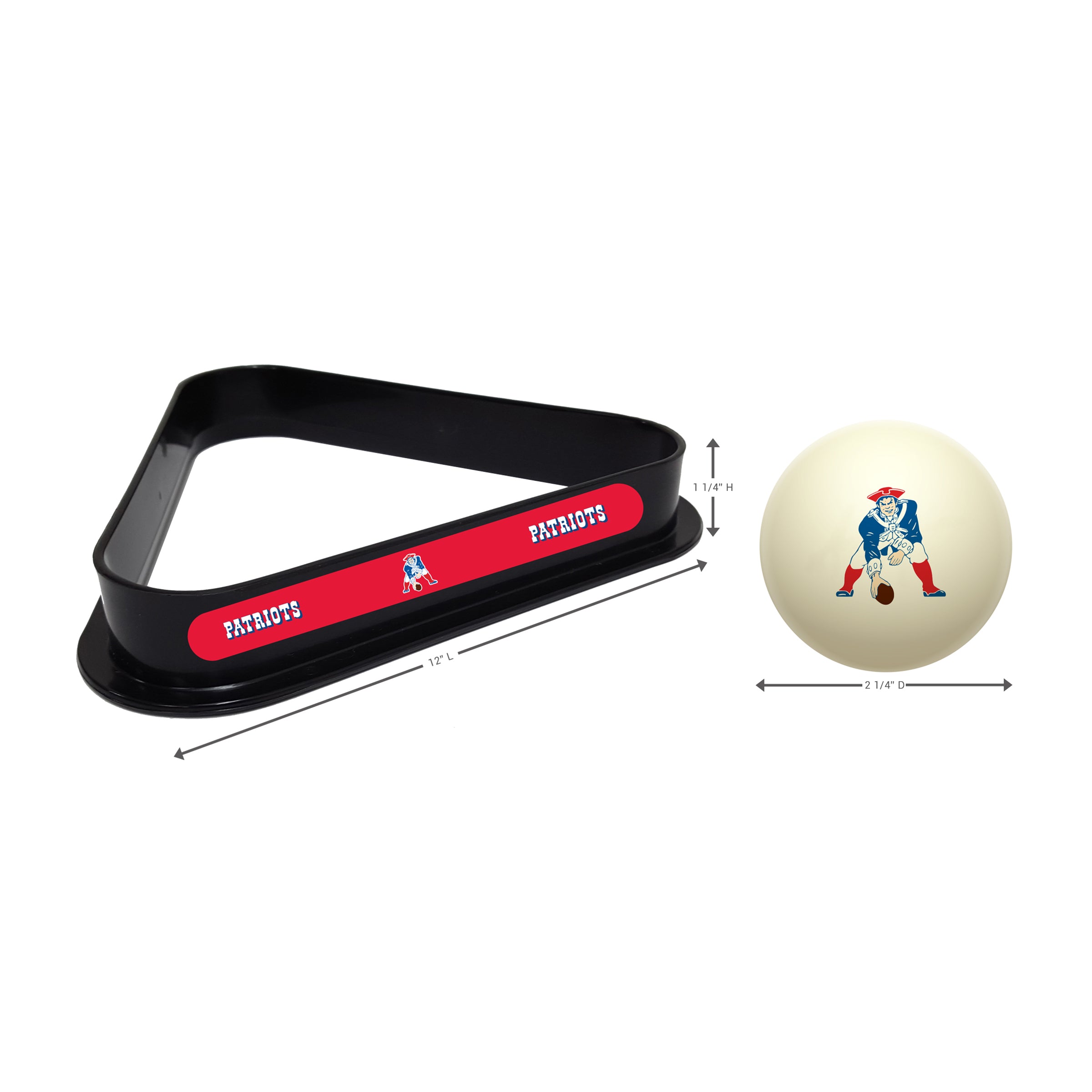 New England Patriots Cue Ball & Ball Rack