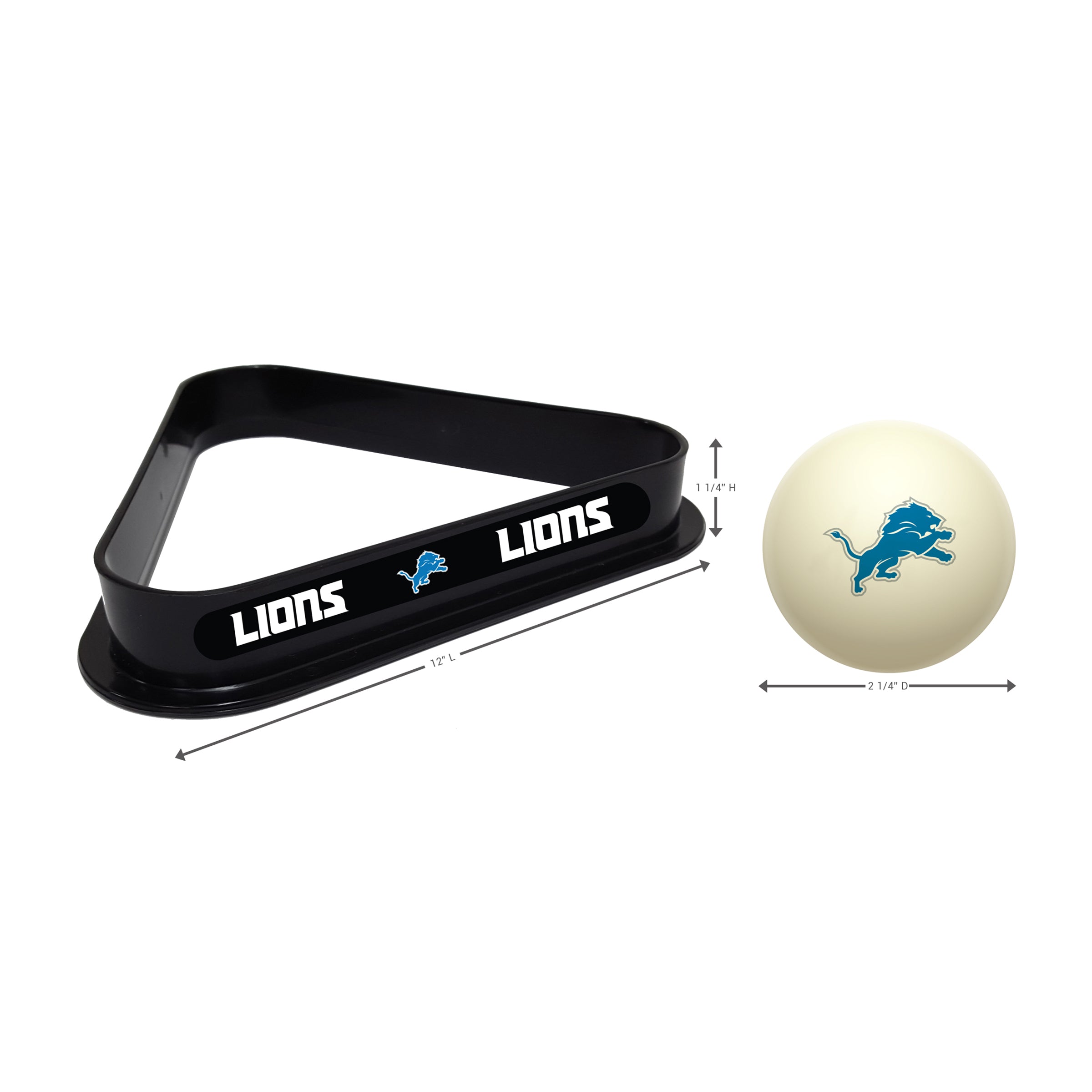 Detroit Lions Cue Ball & Ball Rack