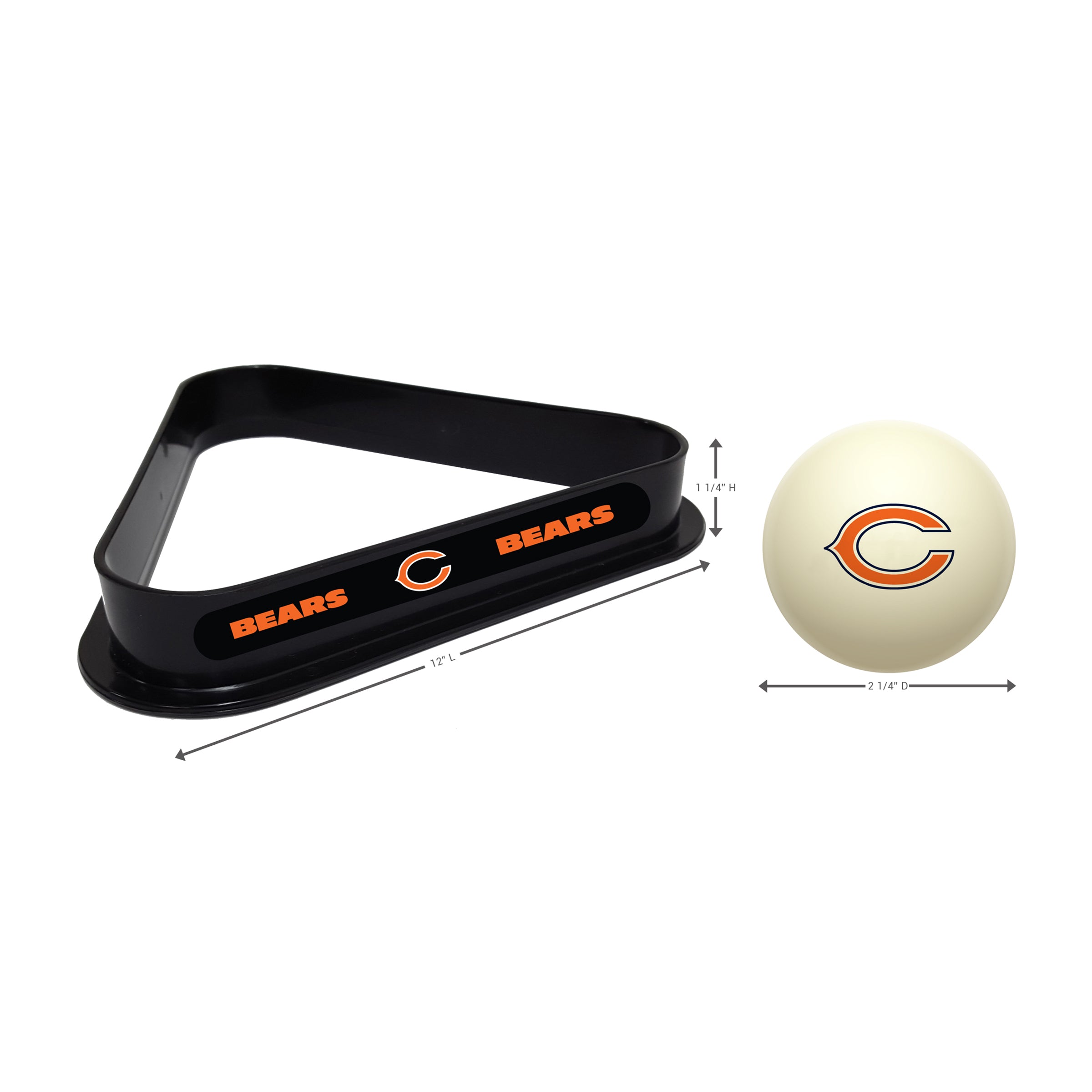 Chicago Bears Cue Ball & Ball Rack