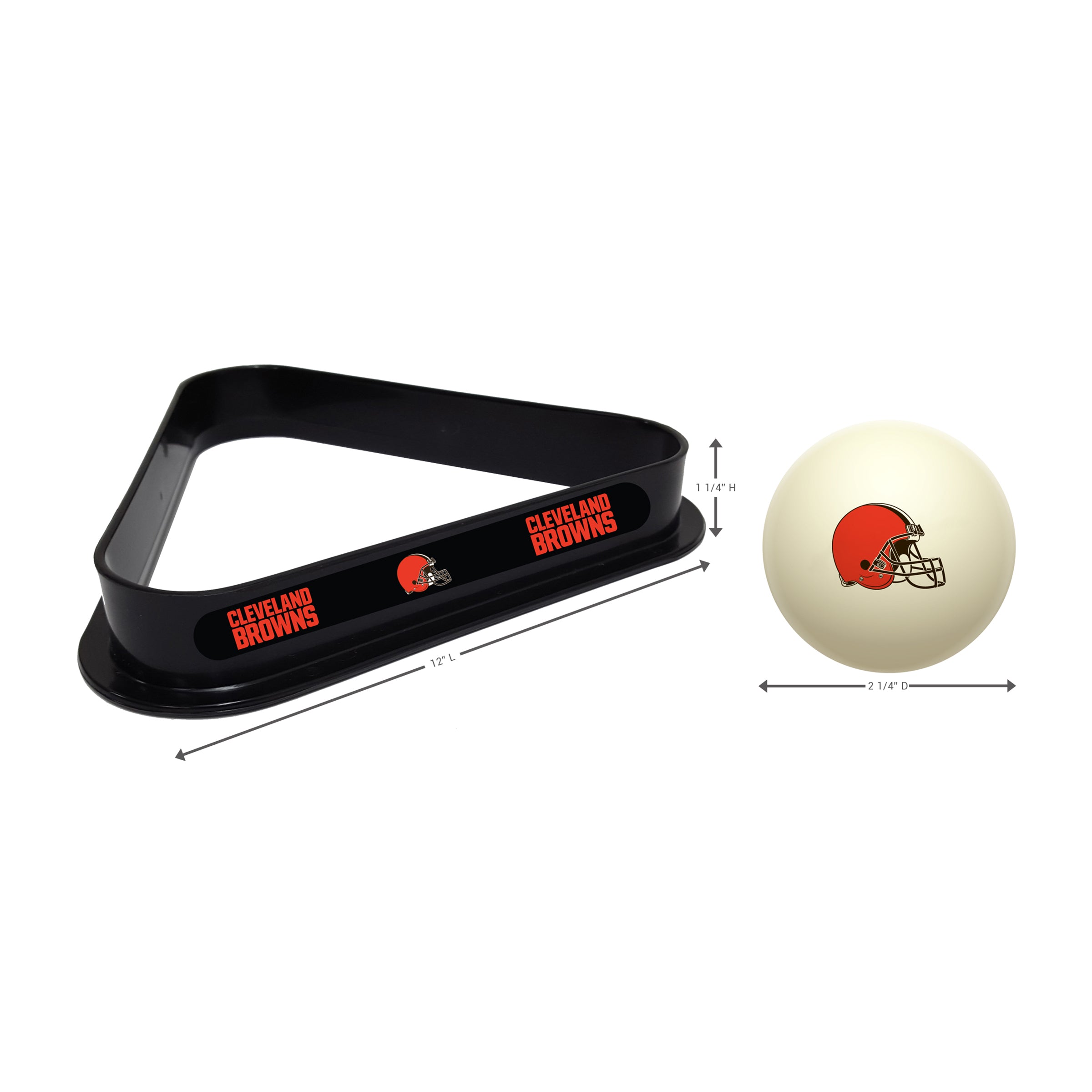 Cleveland Browns Cue Ball & Ball Rack