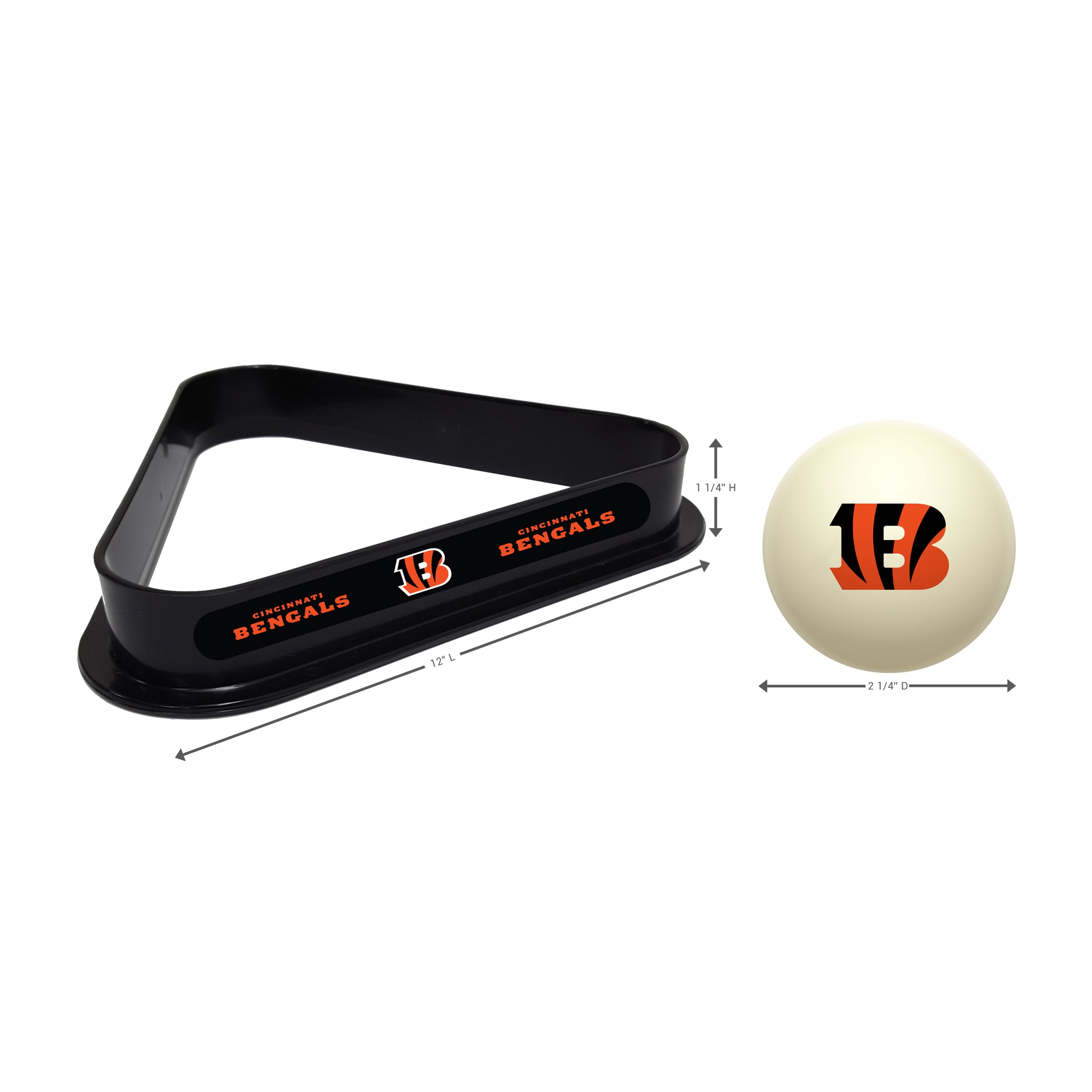 Cincinnati Bengals Cue Ball & Ball Rack