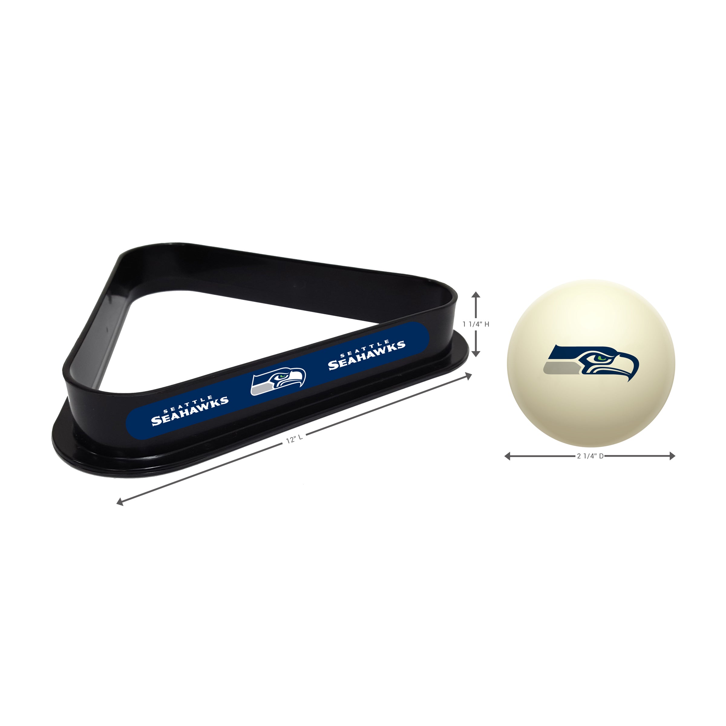 Seattle Seahawks Cue Ball & Ball Rack