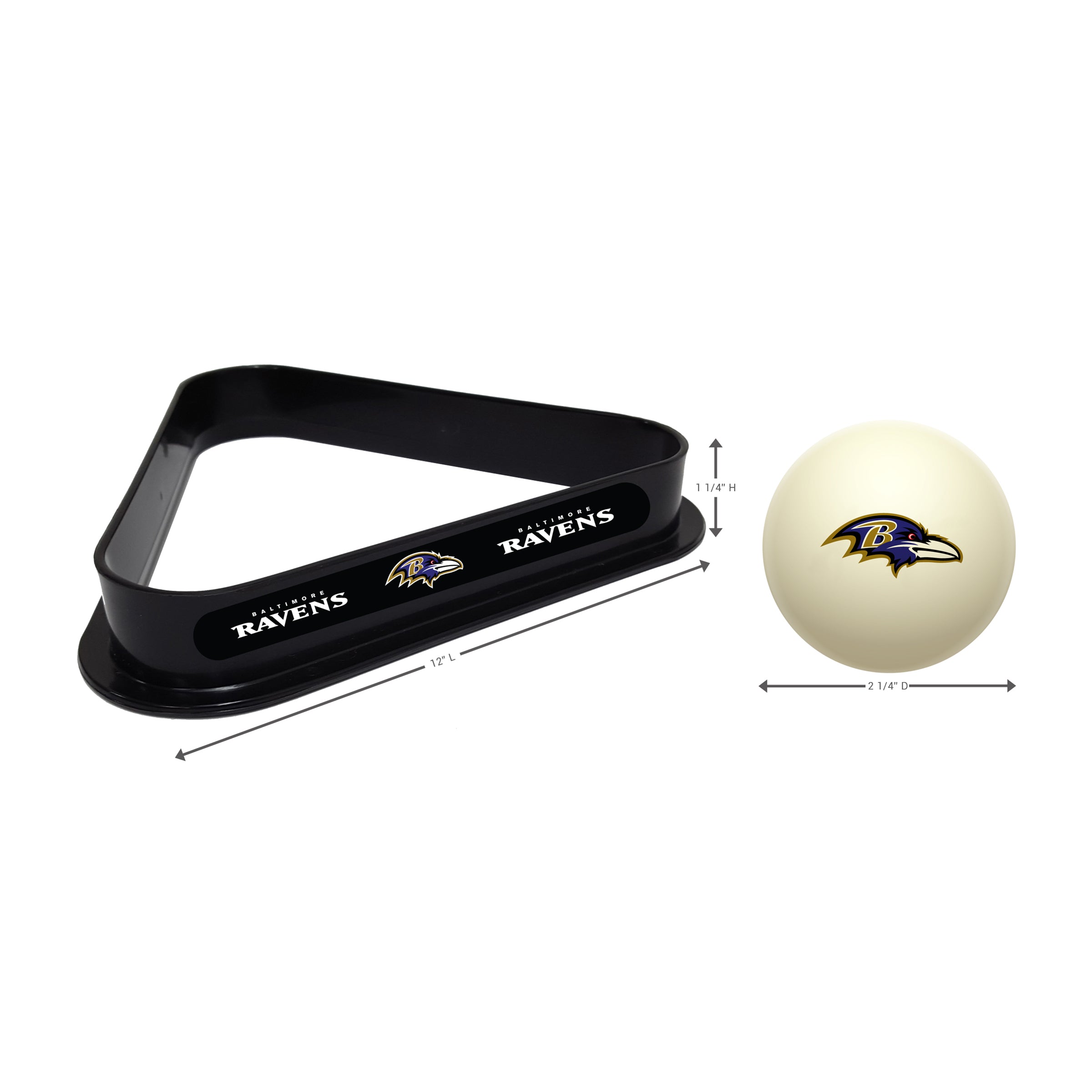 Baltimore Ravens Cue Ball & Ball Rack