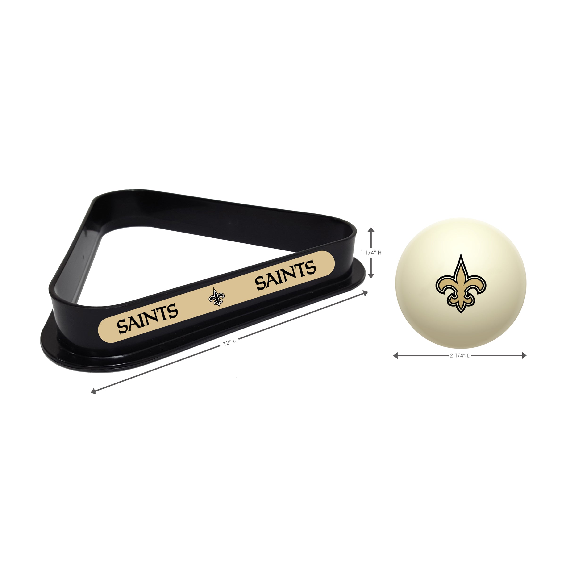 New Orleans Saints Cue Ball & Ball Rack