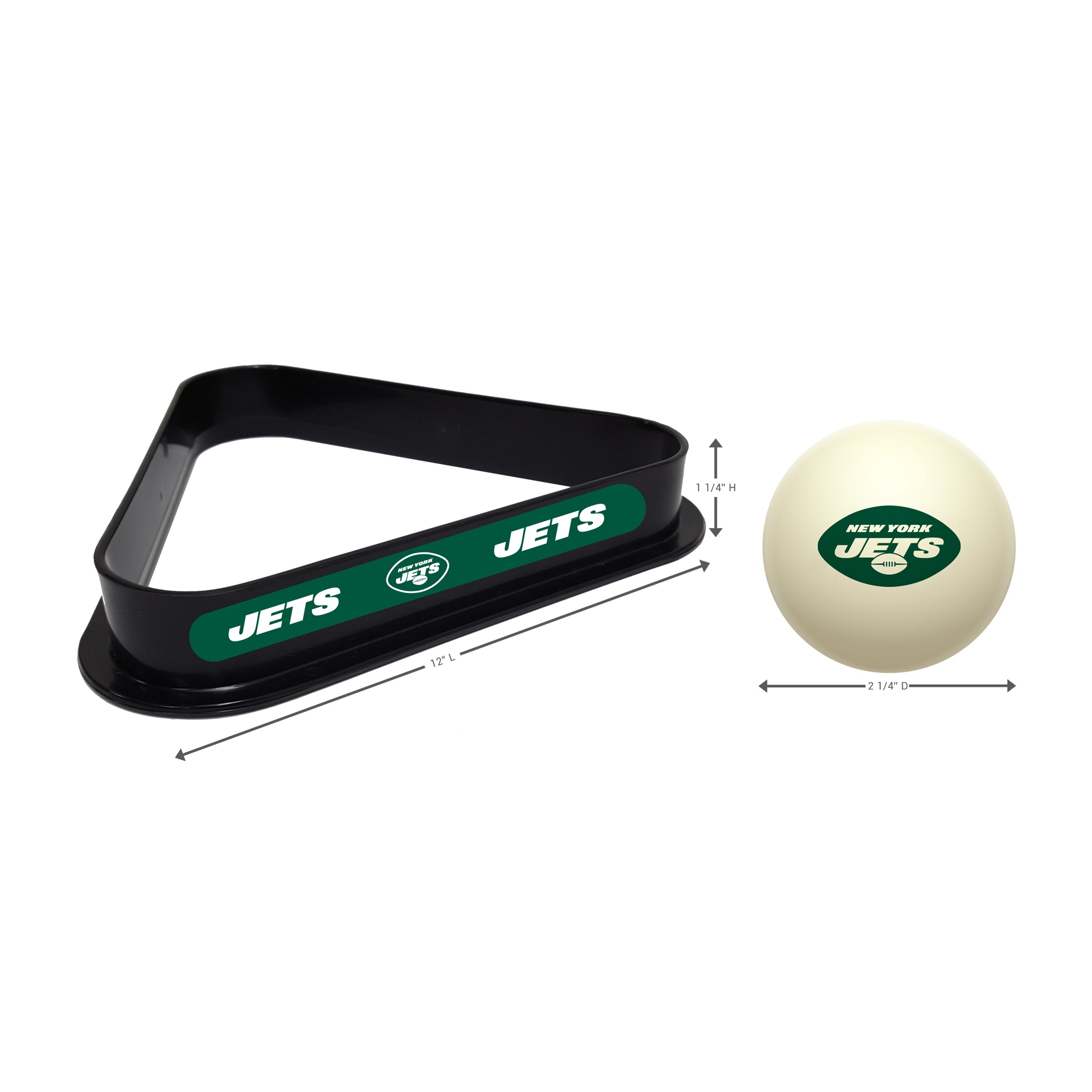 New York Jets Cue Ball & Ball Rack