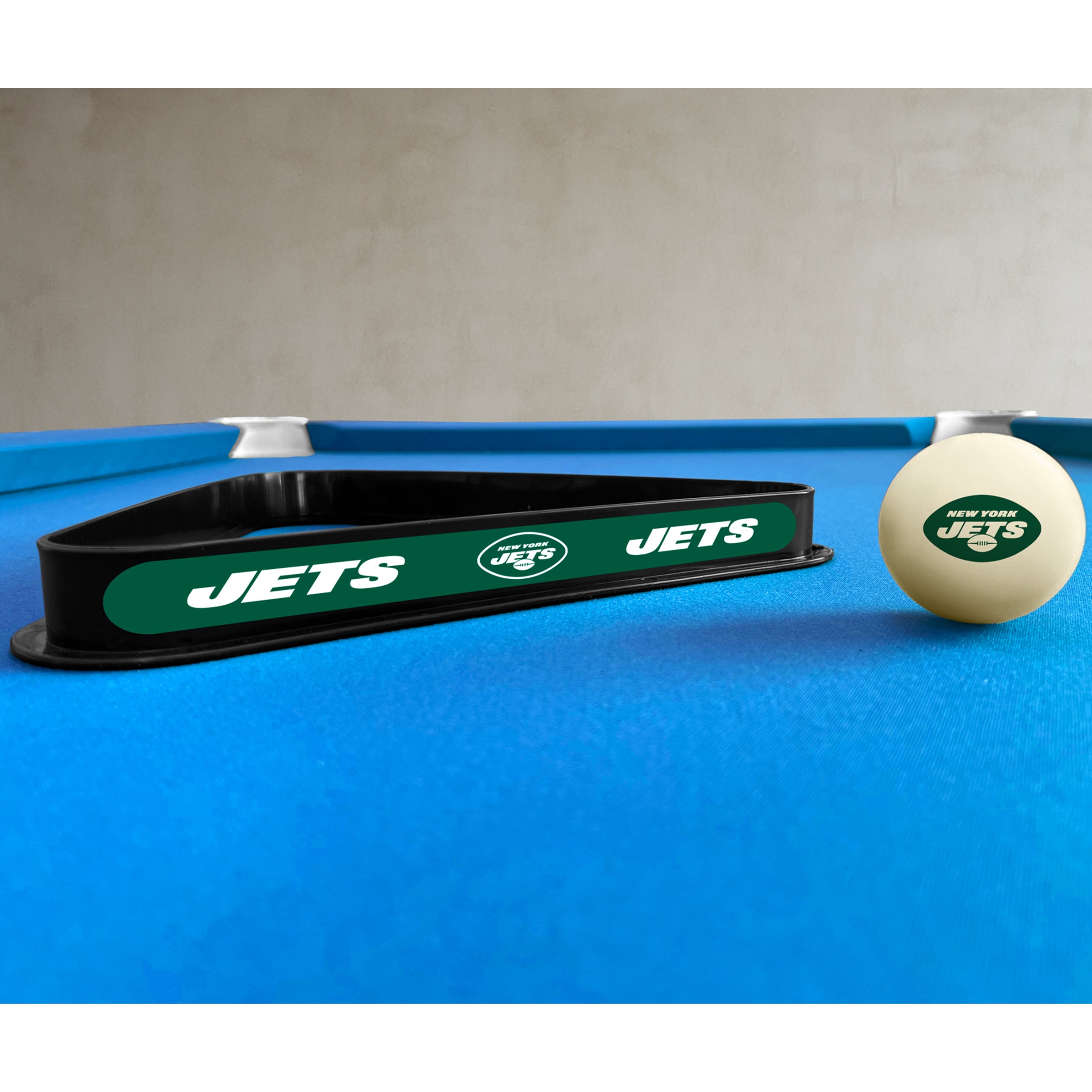 New York Jets Cue Ball & Ball Rack