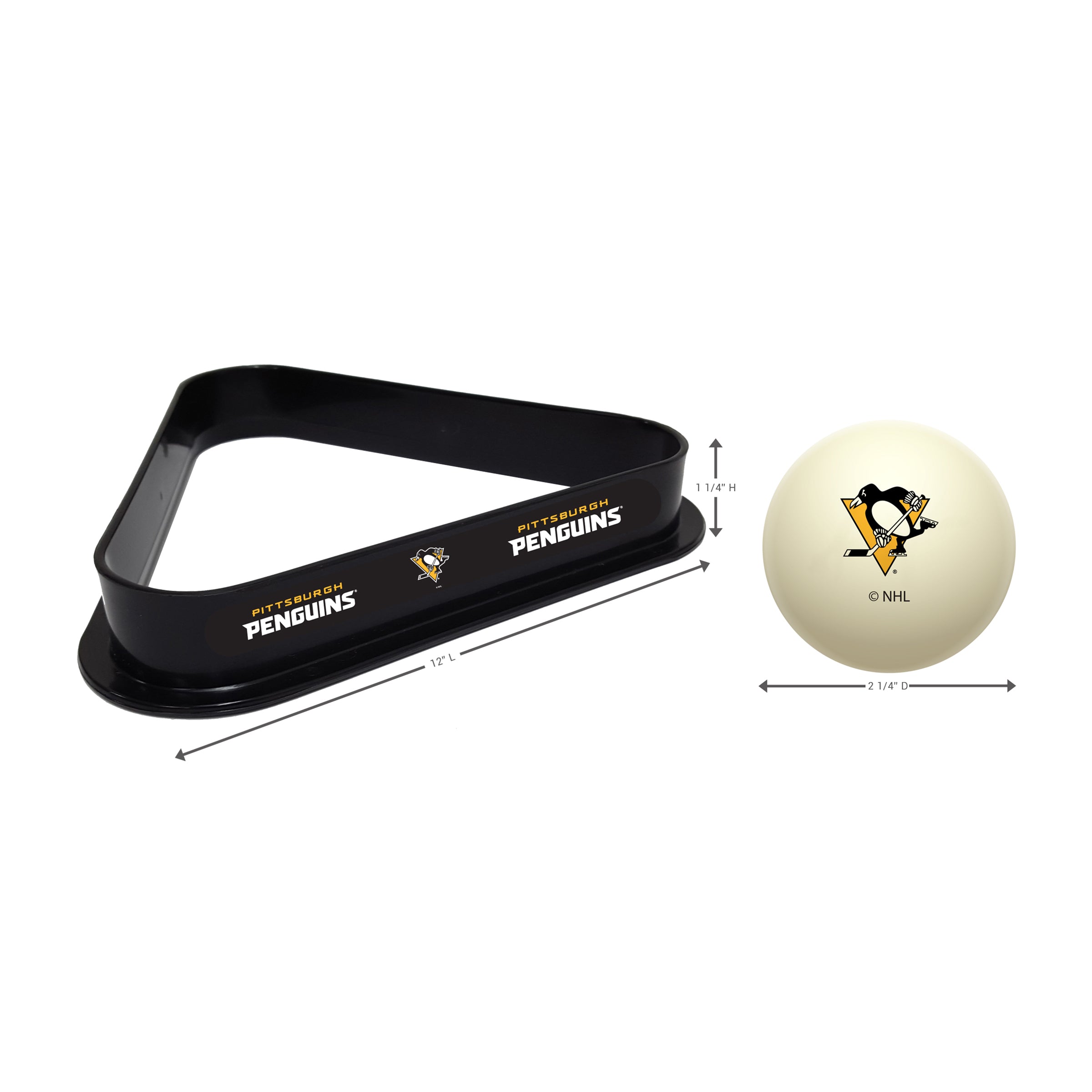 Pittsburgh Penguins Cue Ball & Ball Rack