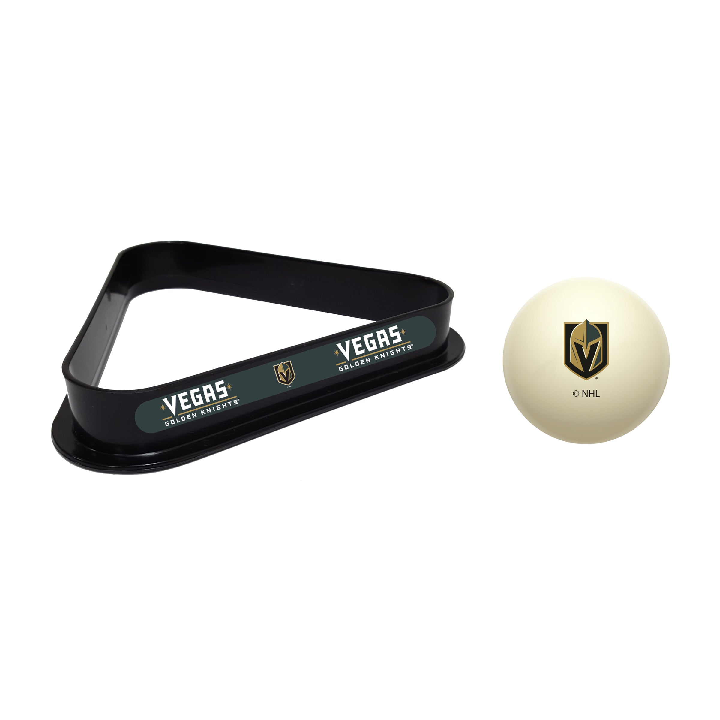 Golden Knights Cue Ball & Ball Rack