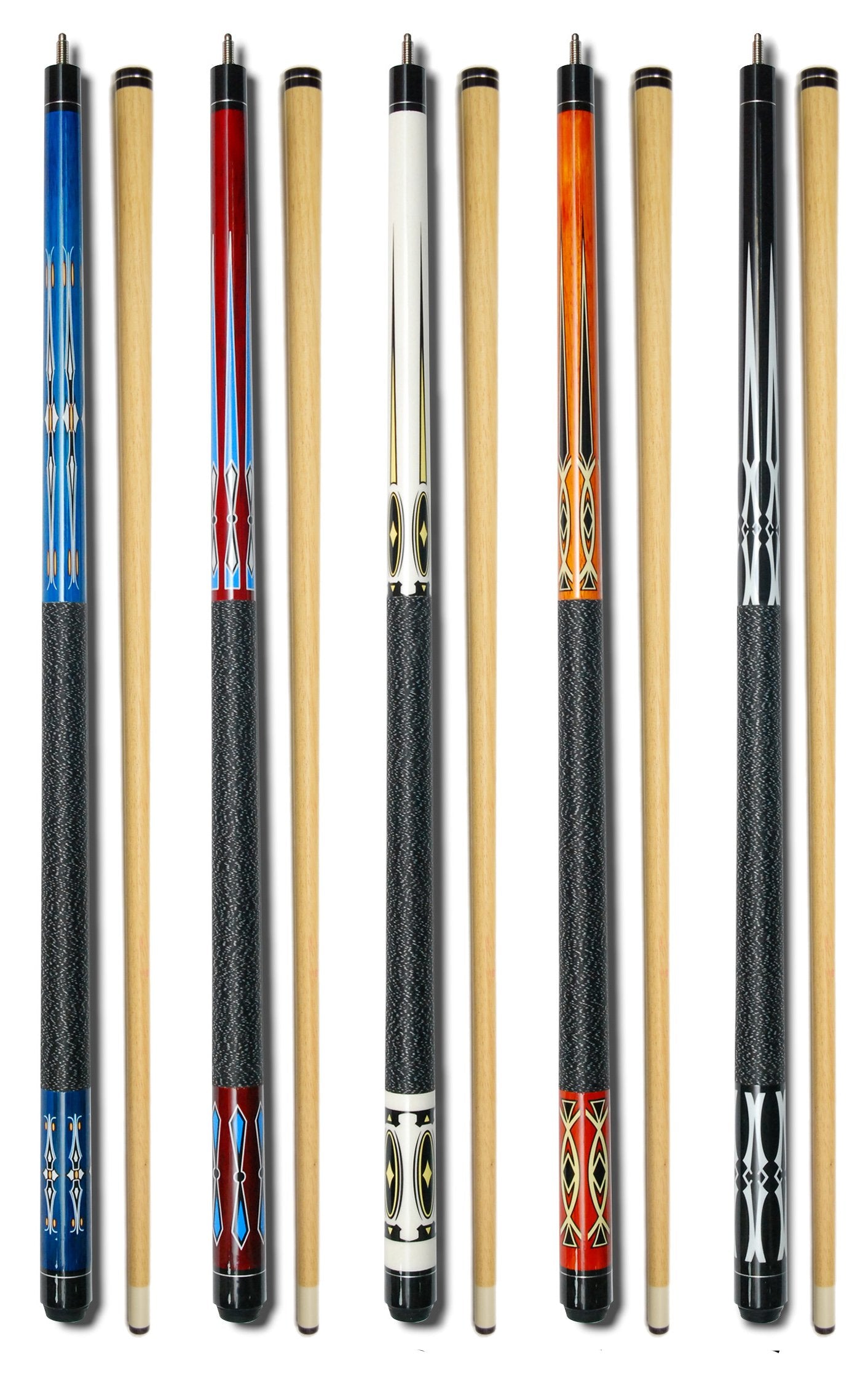 Set of 5 Pool Cues New 58" Billiard House Bar Pool Cue Sticks