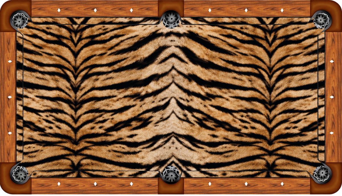 Tiger Stripe Black Rails Custom Pool Table Felt Any Design 7ft 8ft 9ft Billiard Cloth