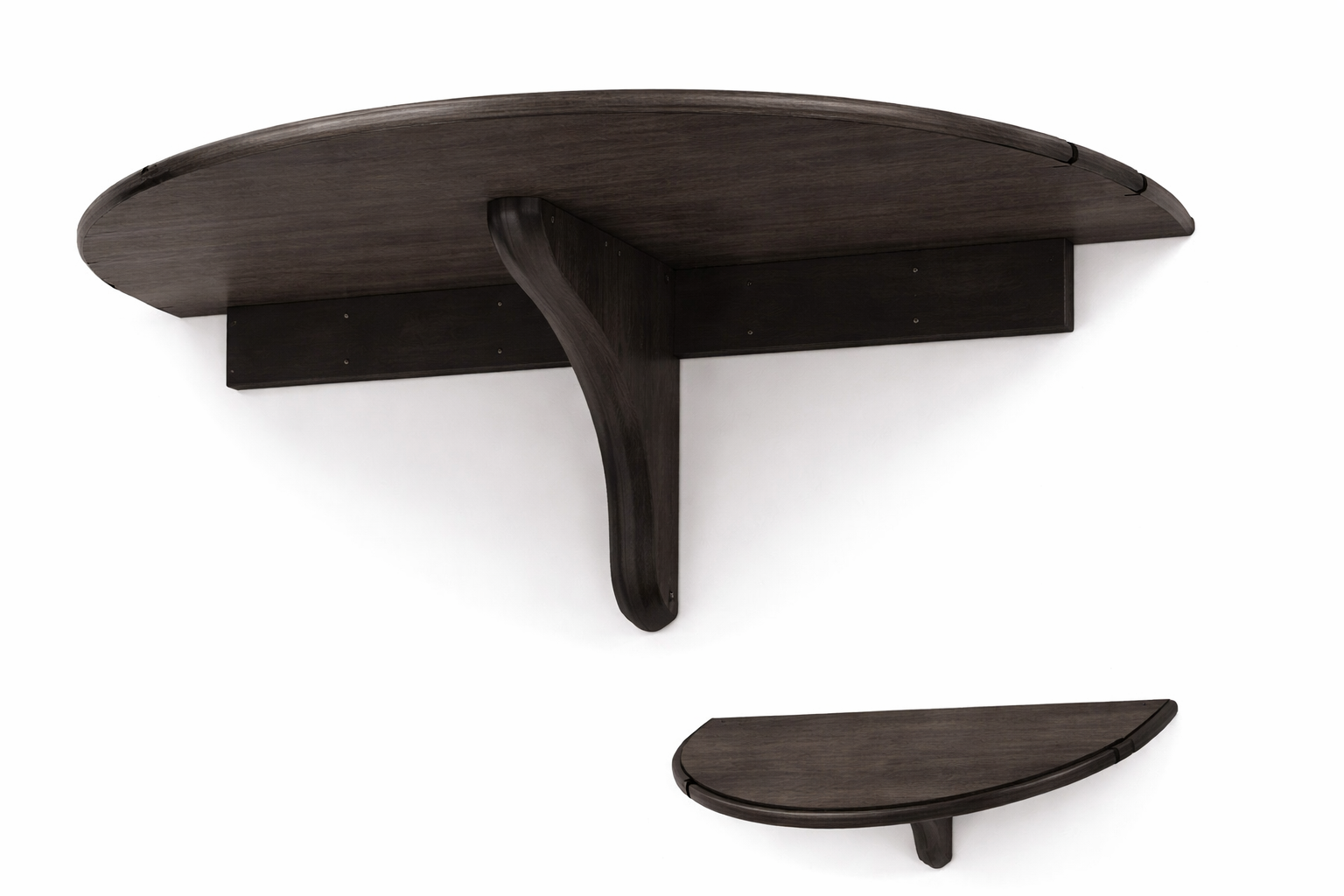Spencer Marston Half Moon Wall-Mounted Table - Smoked Walnut