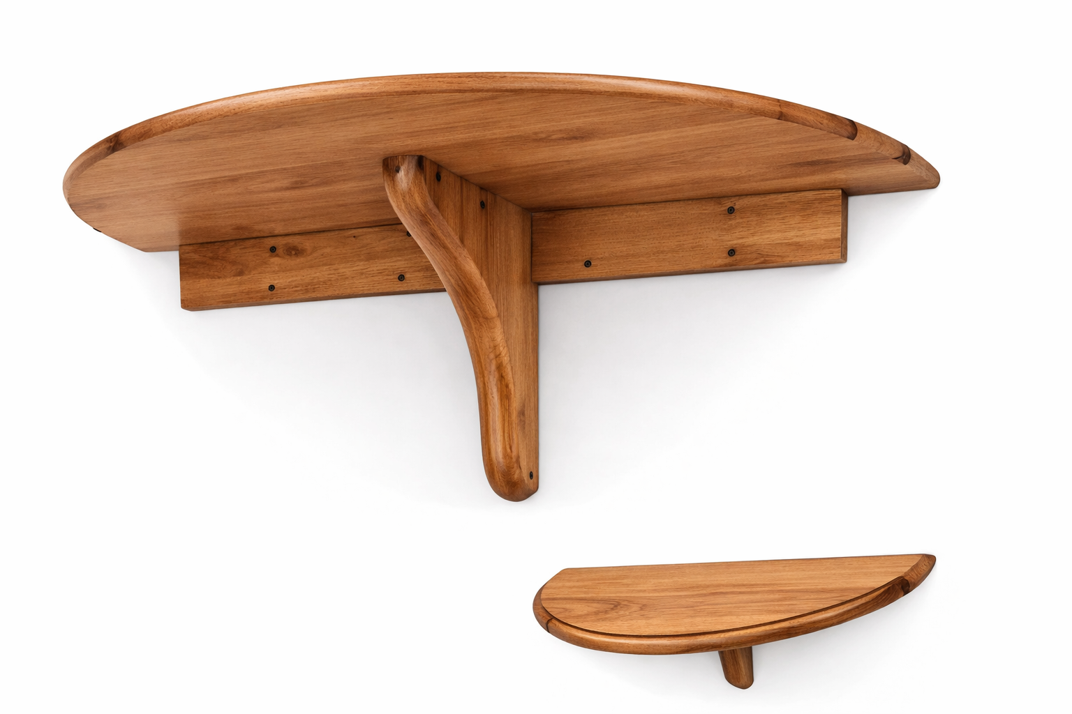 Spencer Marston Half Moon Wall-Mounted Table - Acacia