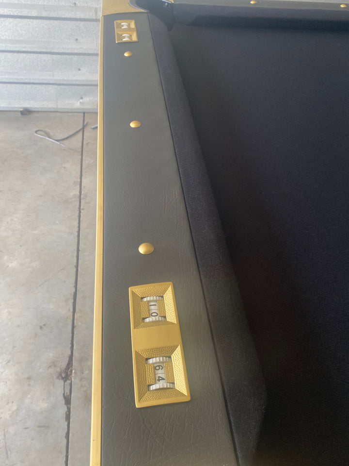 Black and Gold Used Custom Pool Table