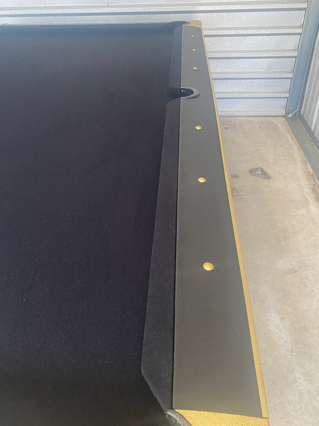 Black and Gold Used Custom Pool Table