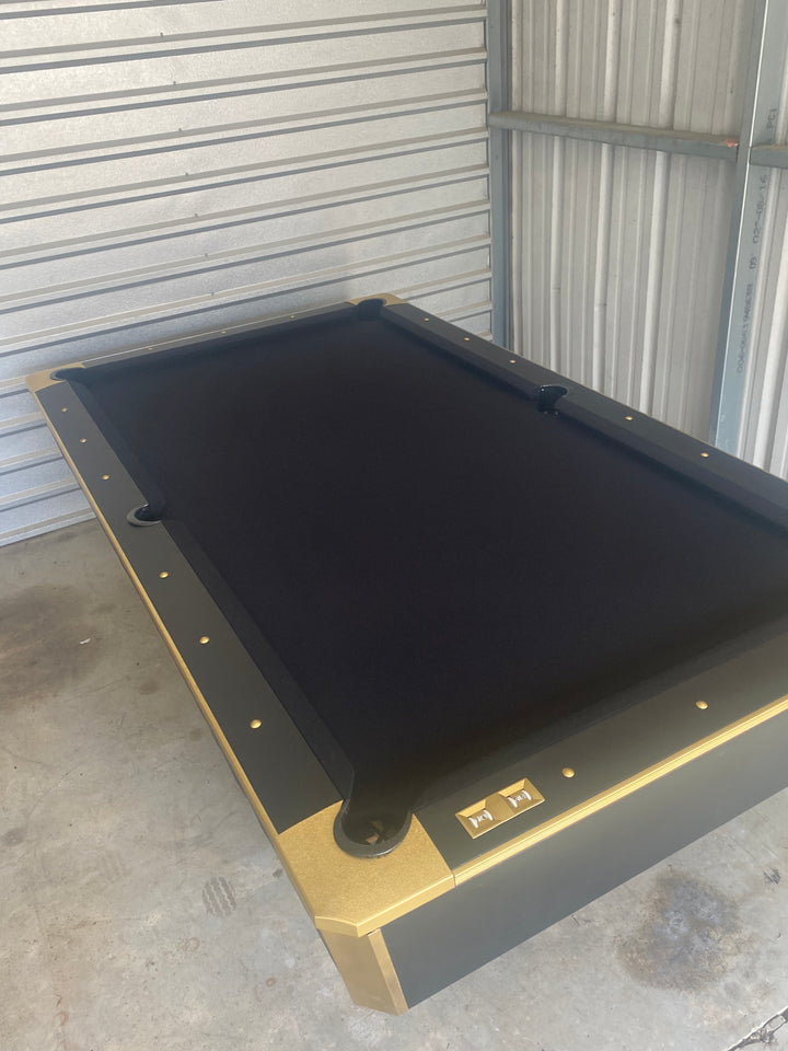 Black and Gold Used Custom Pool Table