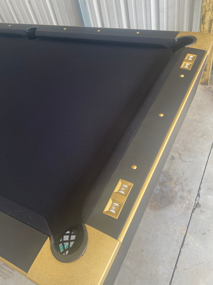 Black and Gold Used Custom Pool Table