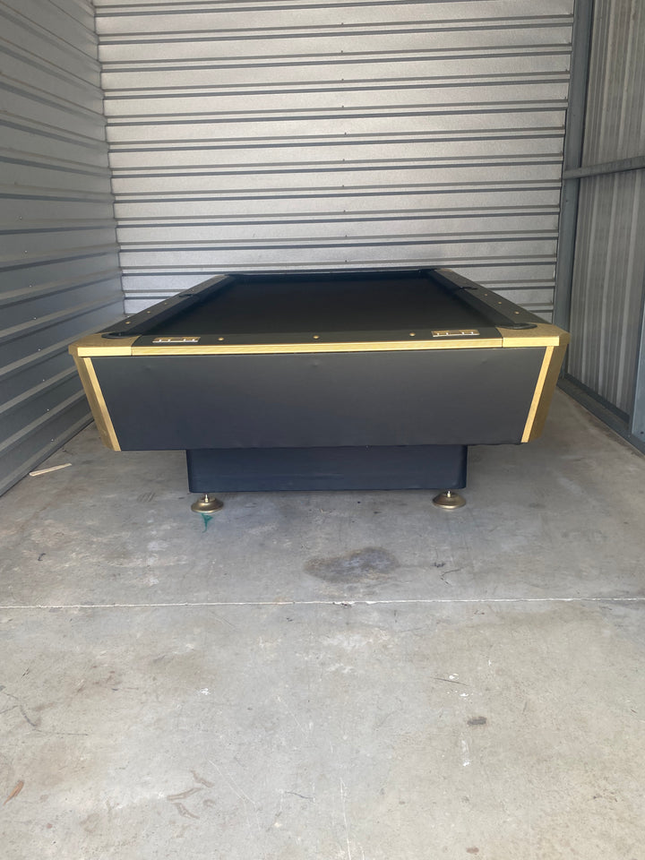 Black and Gold Used Custom Pool Table